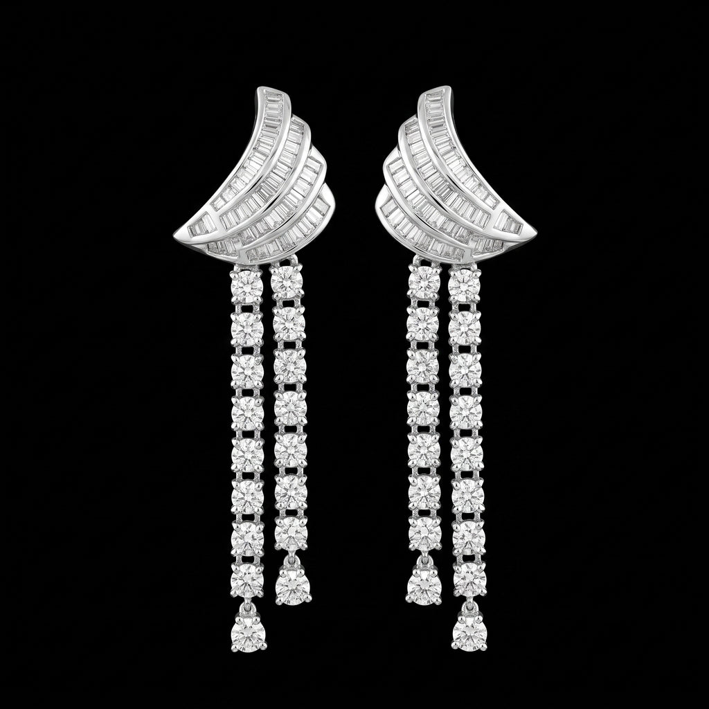 2.32Ct of Long Earring With the Purity of 14K