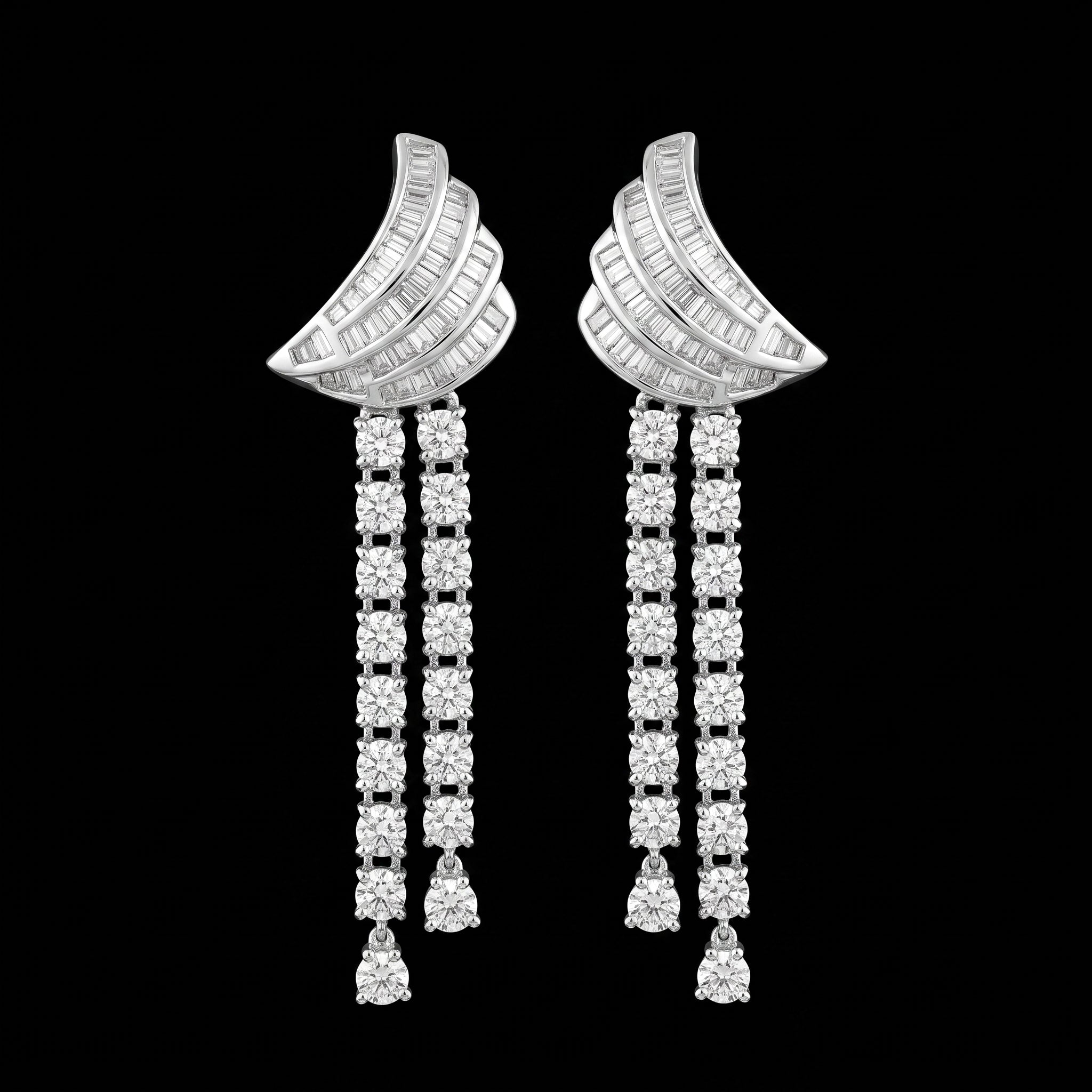2.32Ct of Long Earring With the Purity of 14K
