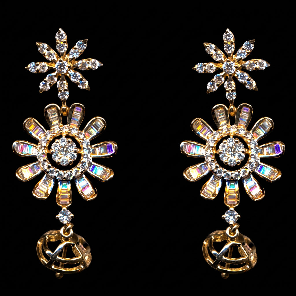 2.33Ct of Long Earring With the Purity of 14K