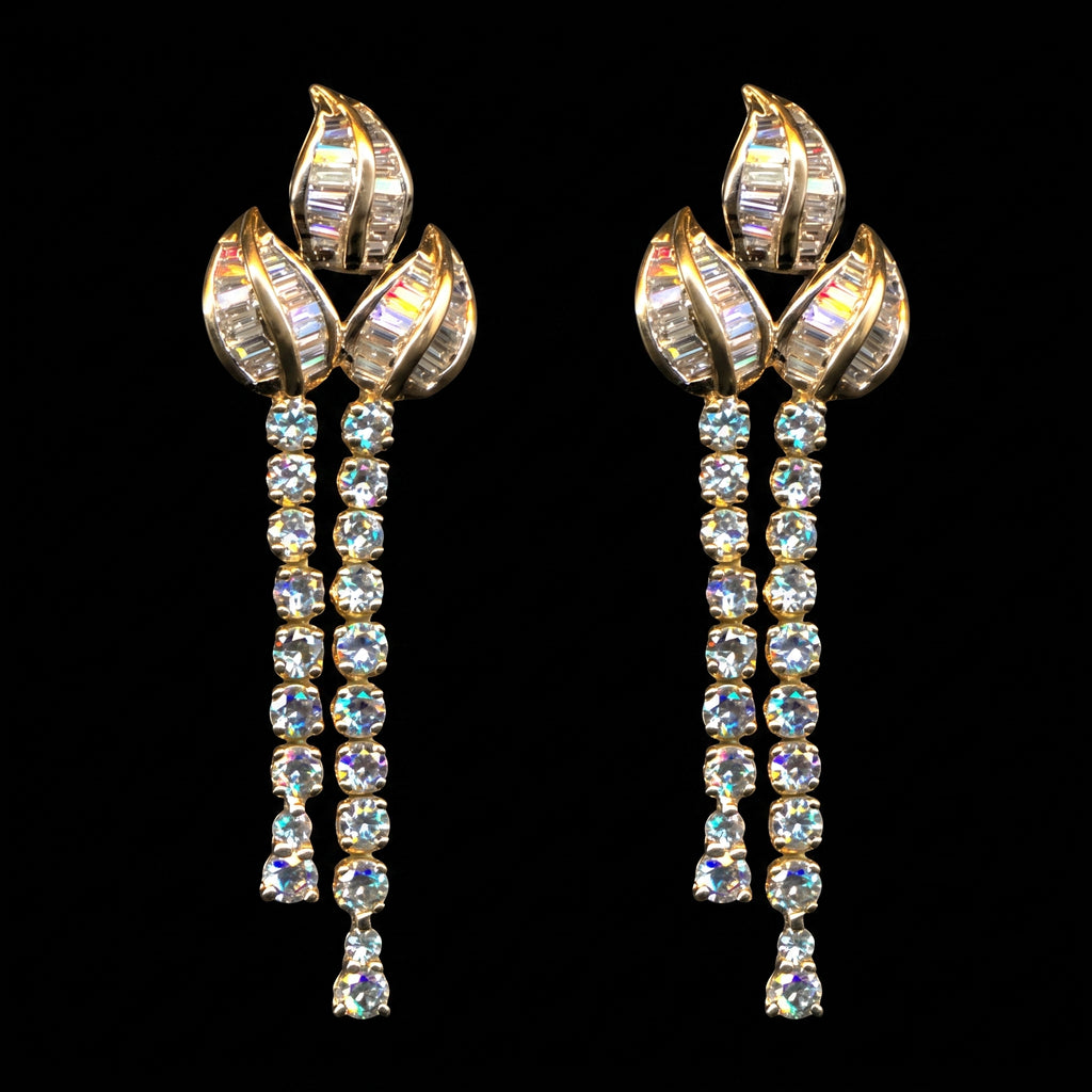3.45Ct of Long Earring with the Purity of 14K