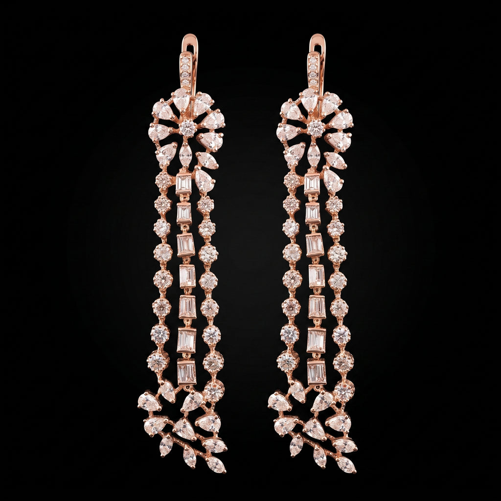 4.61Ct of Long Earring With the Purity of 14K