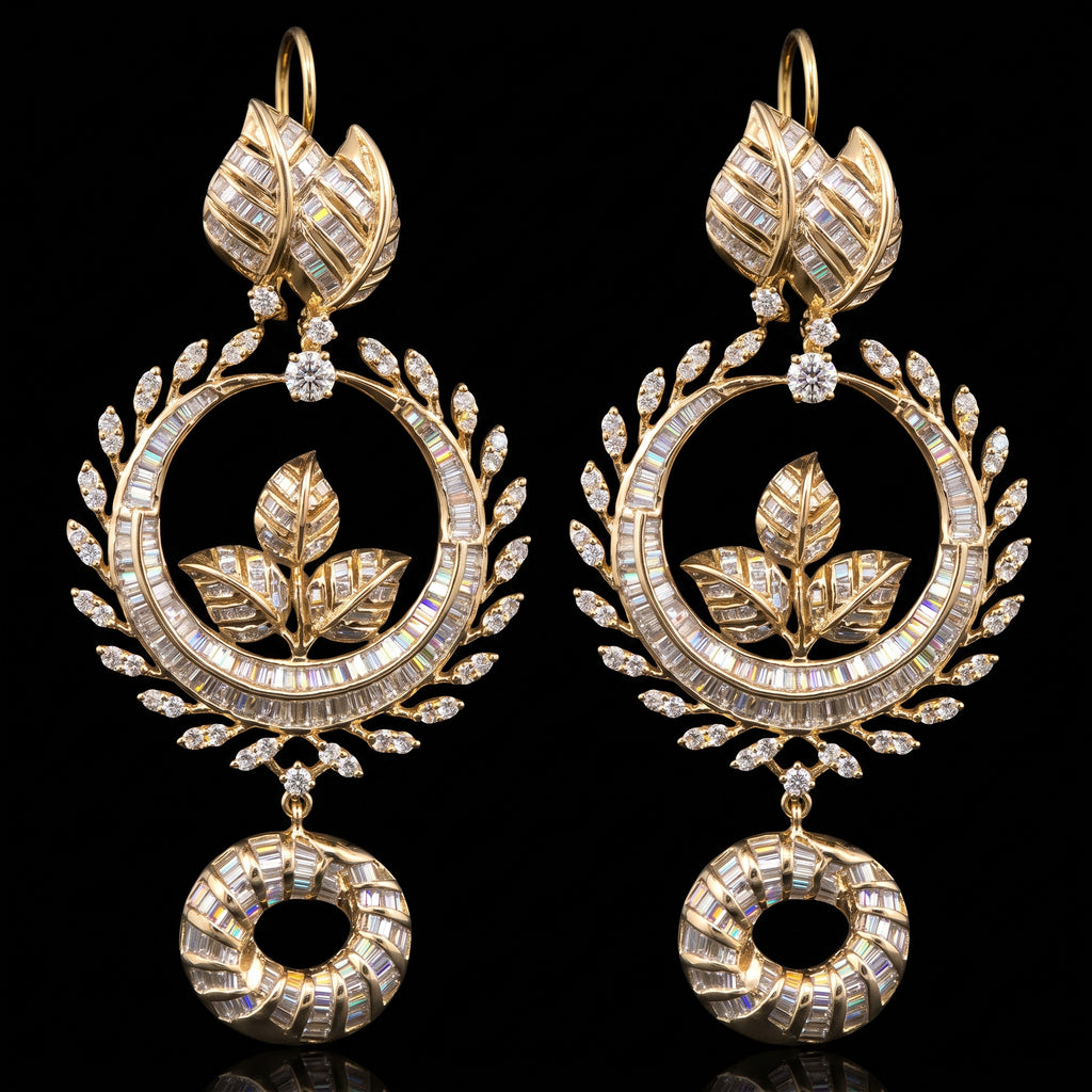 6.01Ct of Long Earring With the Purity of 14K
