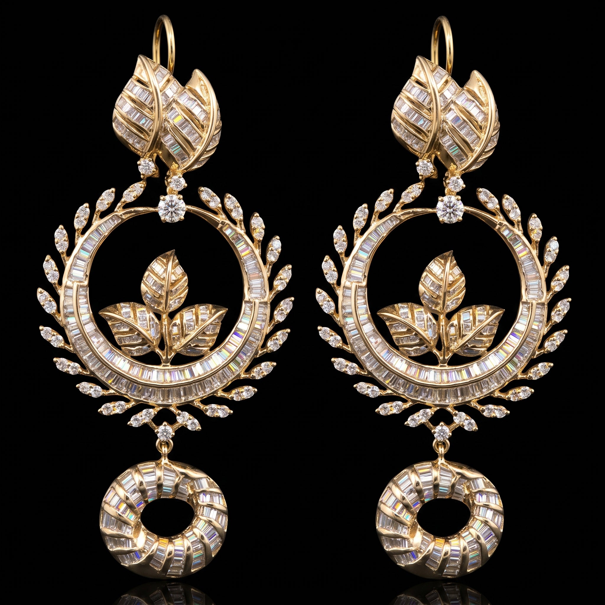 6.01Ct of Long Earring With the Purity of 14K