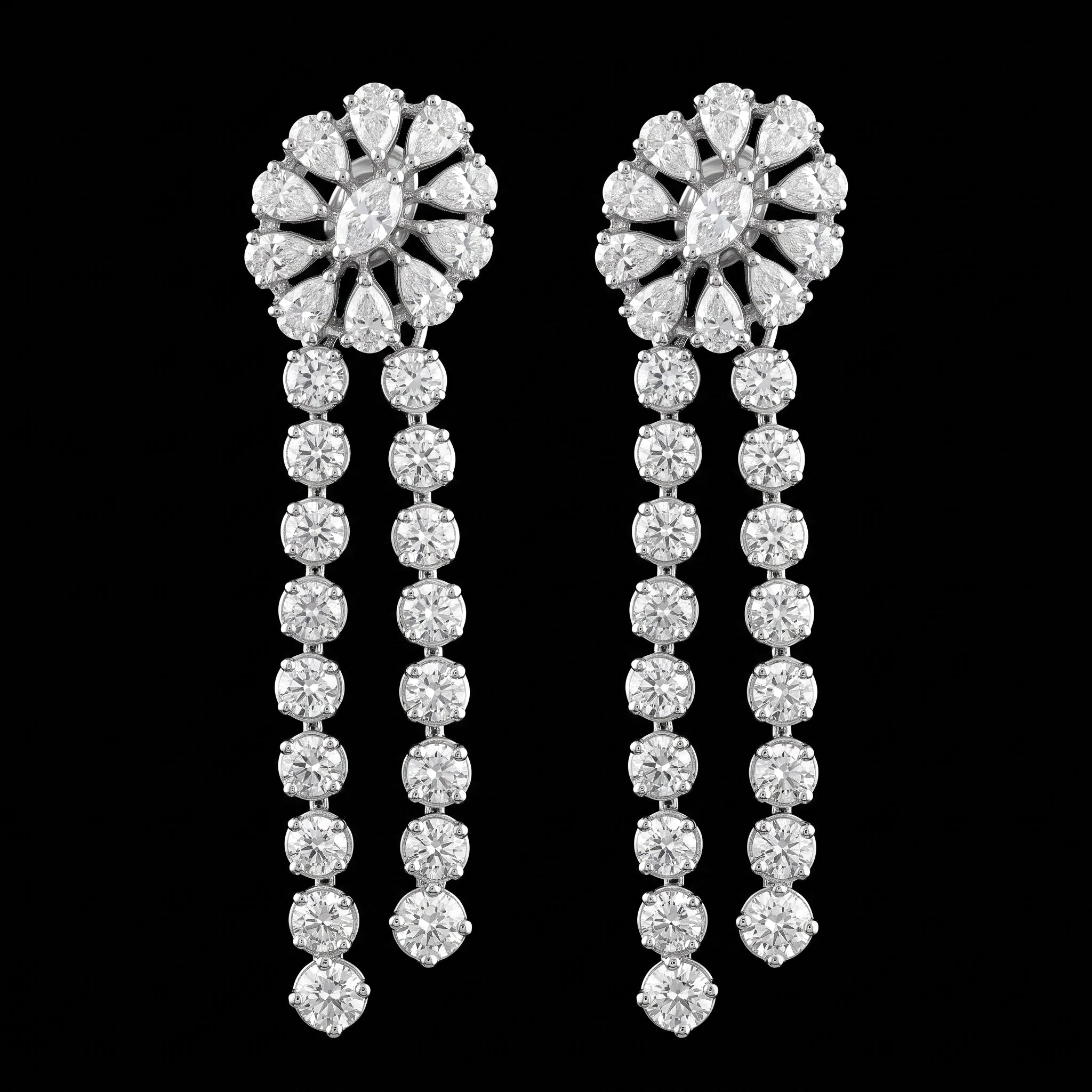 6.13Ct of Long Earring With the Purity of 14K