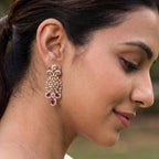 4.15Ct of Long Earring With the Purity of 14K