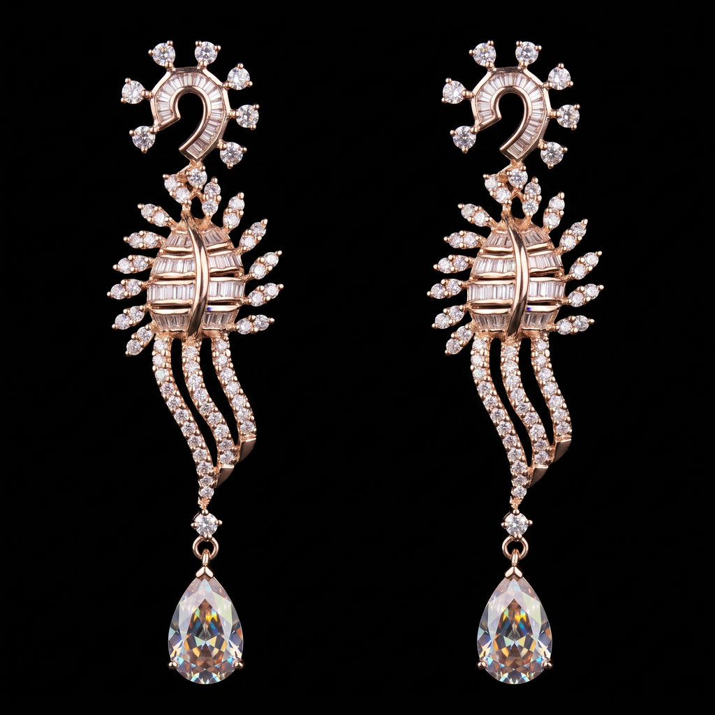 2.04Ct of Long Earring With the Purity of 14K