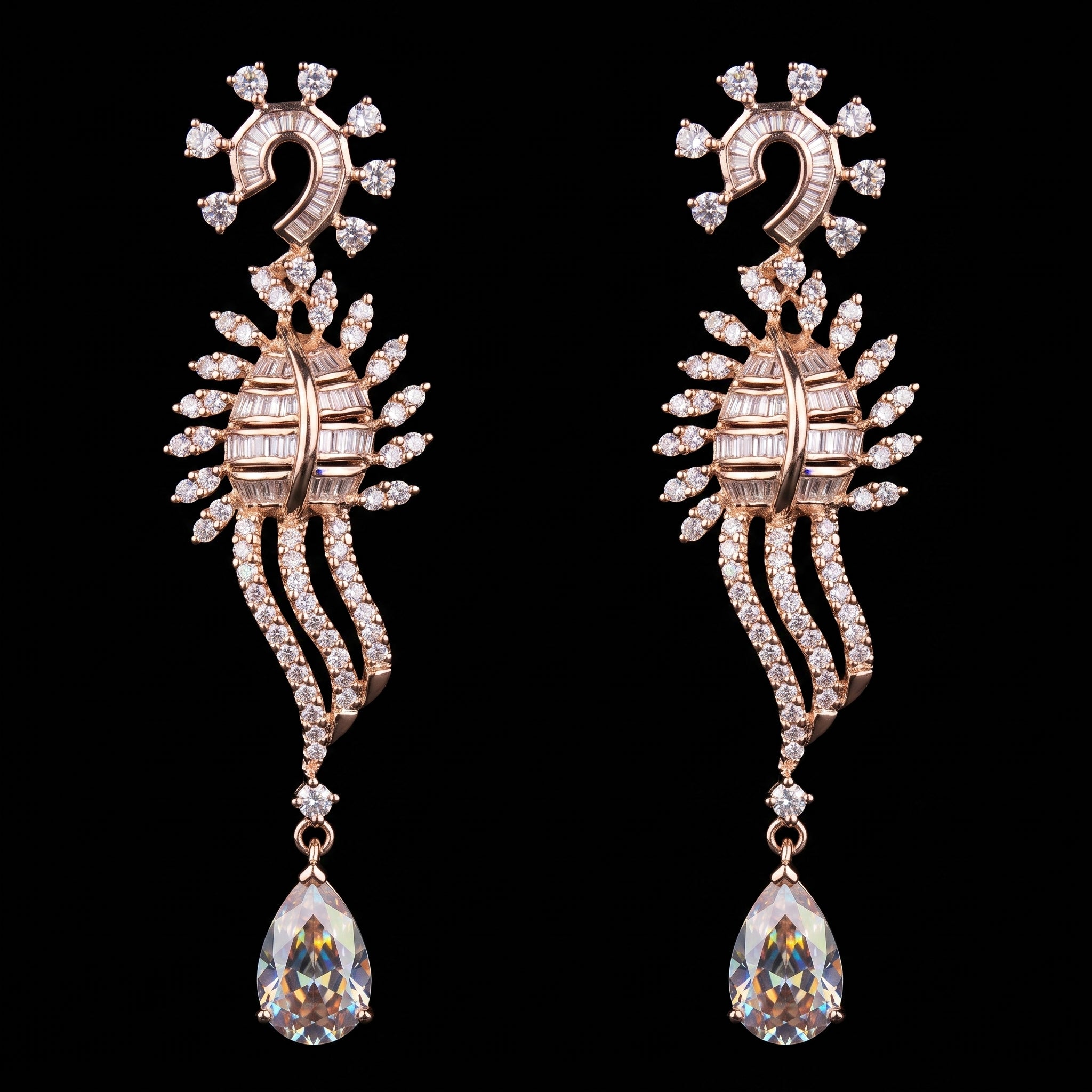 2.04Ct of Long Earring With the Purity of 14K
