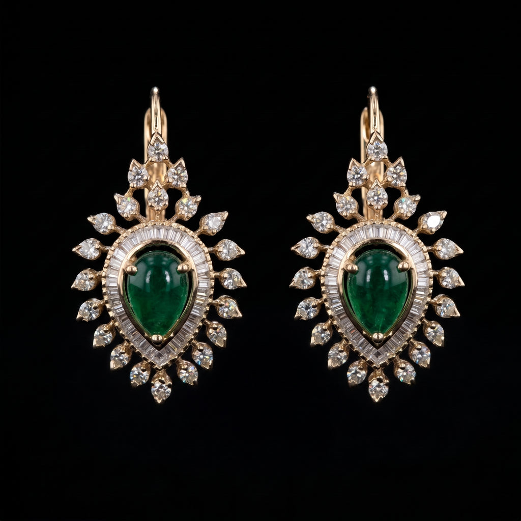 4.98Ct of Long Earring With the Purity of 14K