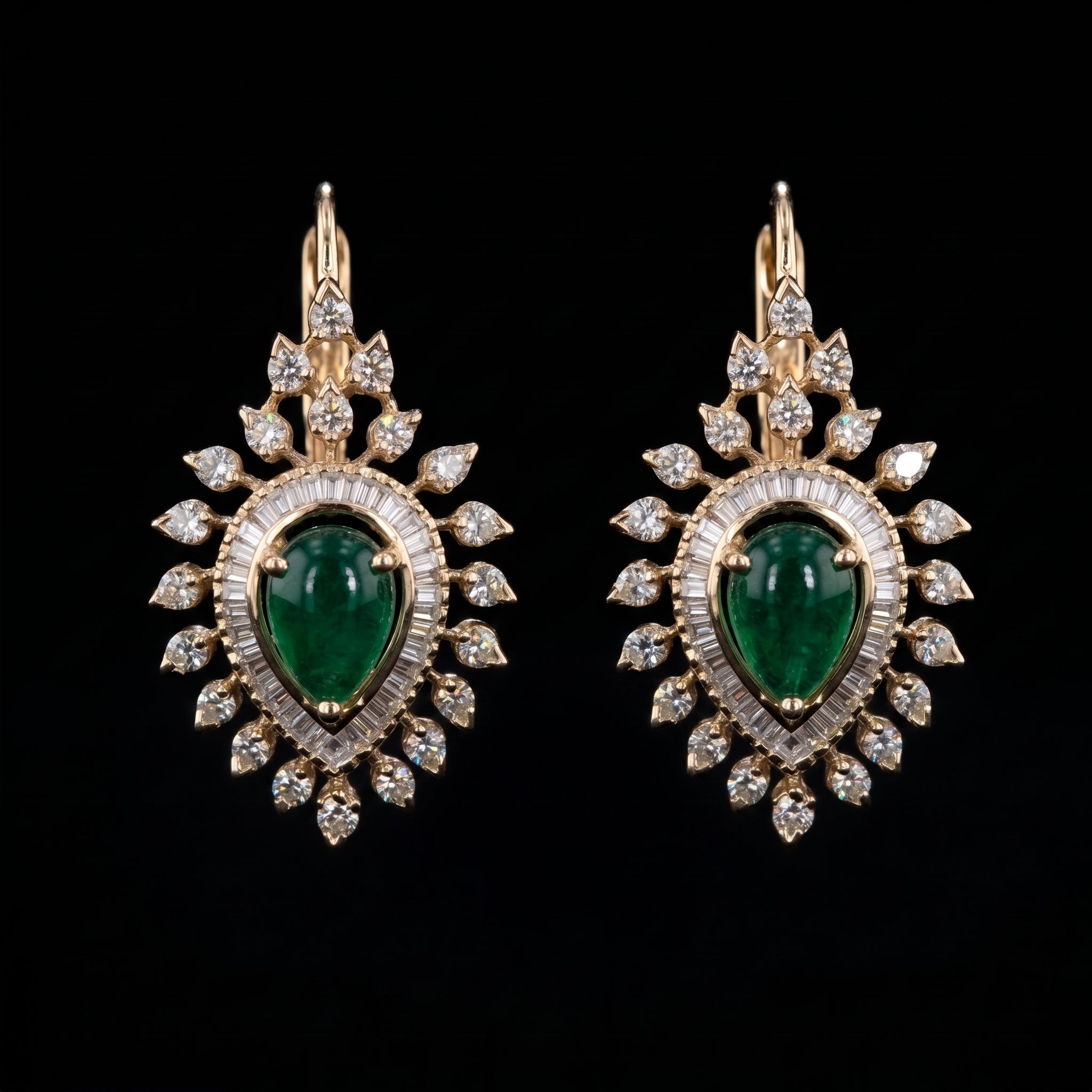 4.98Ct of Long Earring With the Purity of 14K