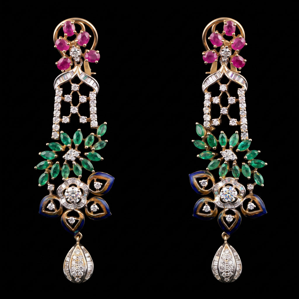 4.6Ct of Long Earring with the Purity of 14K