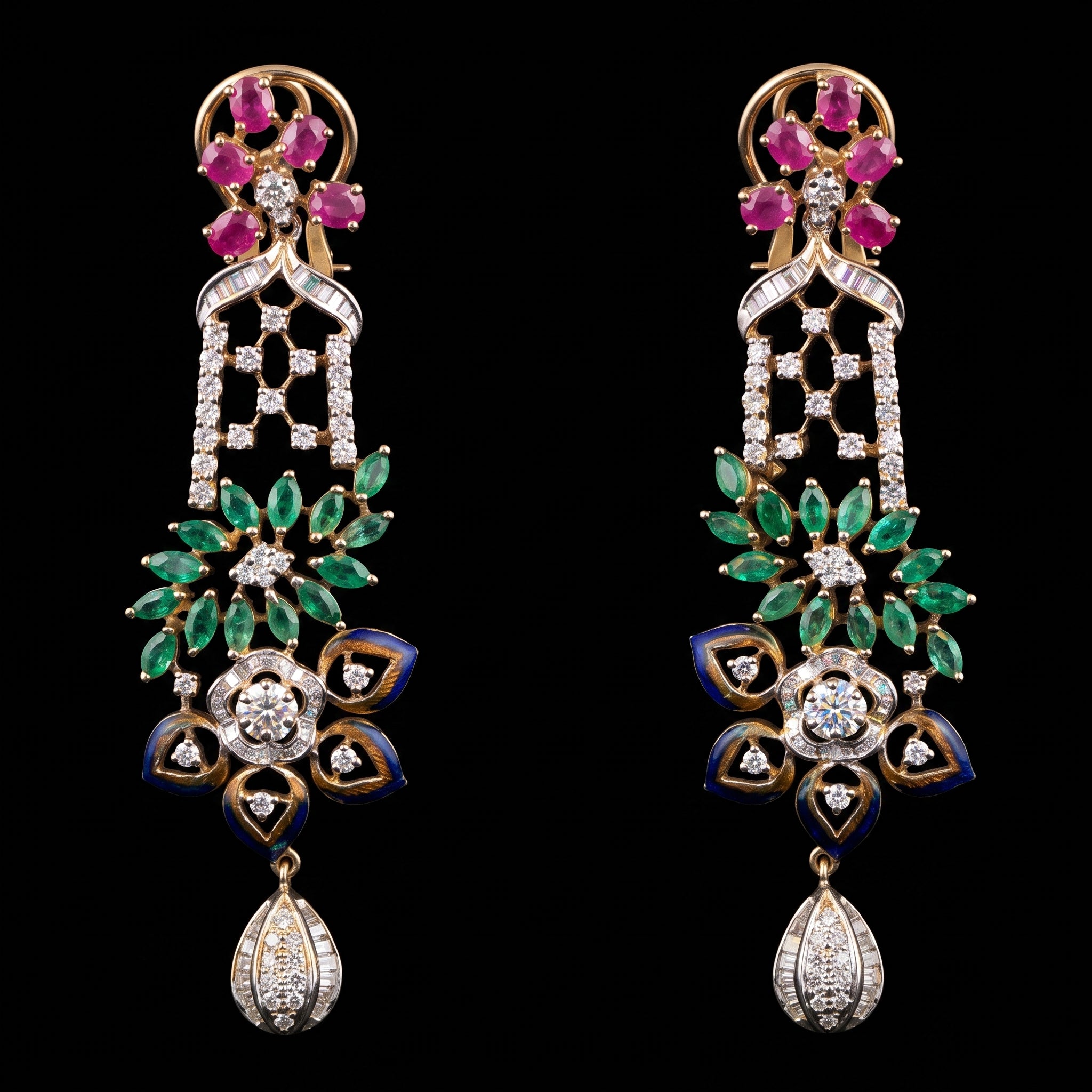 4.6Ct of Long Earring with the Purity of 14K
