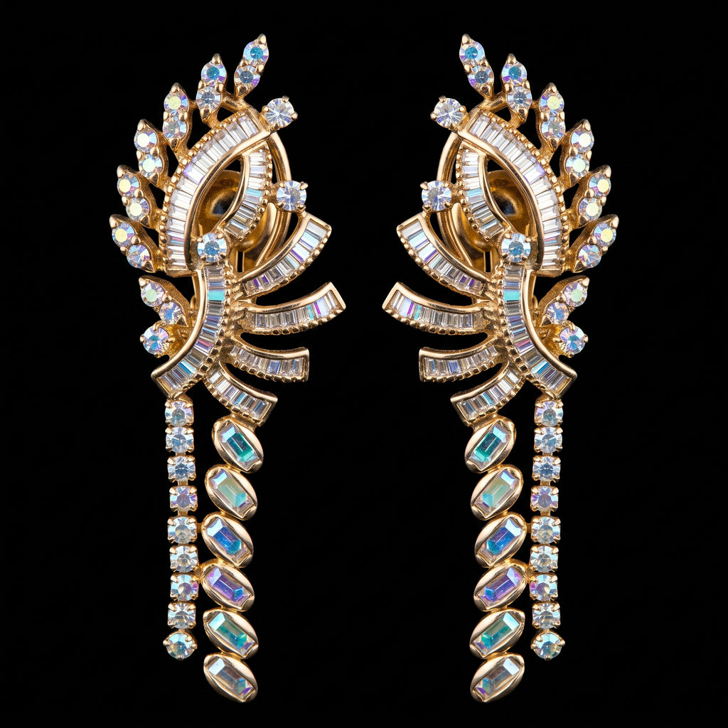 3.5Ct of Long Earring With the Purity of 14K