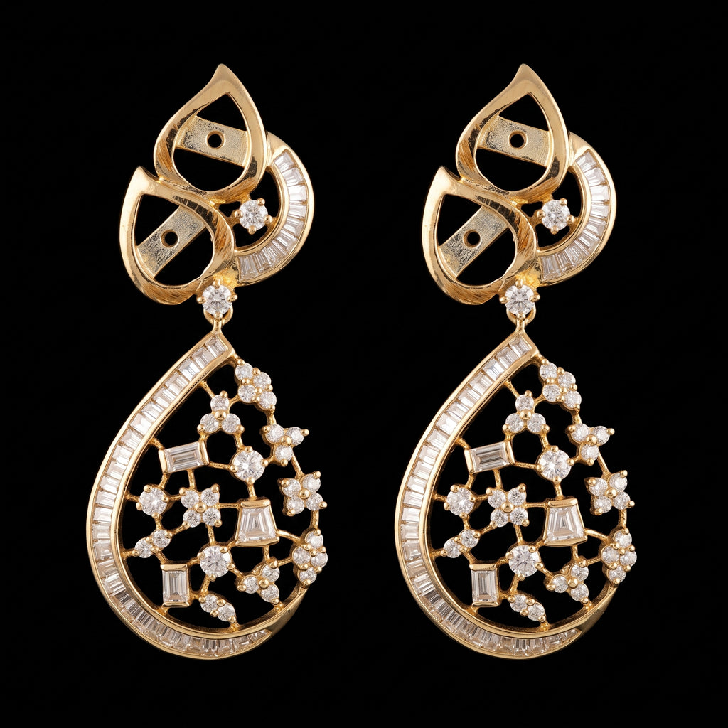 2.61Ct of Long Earring With the Purity of 14K