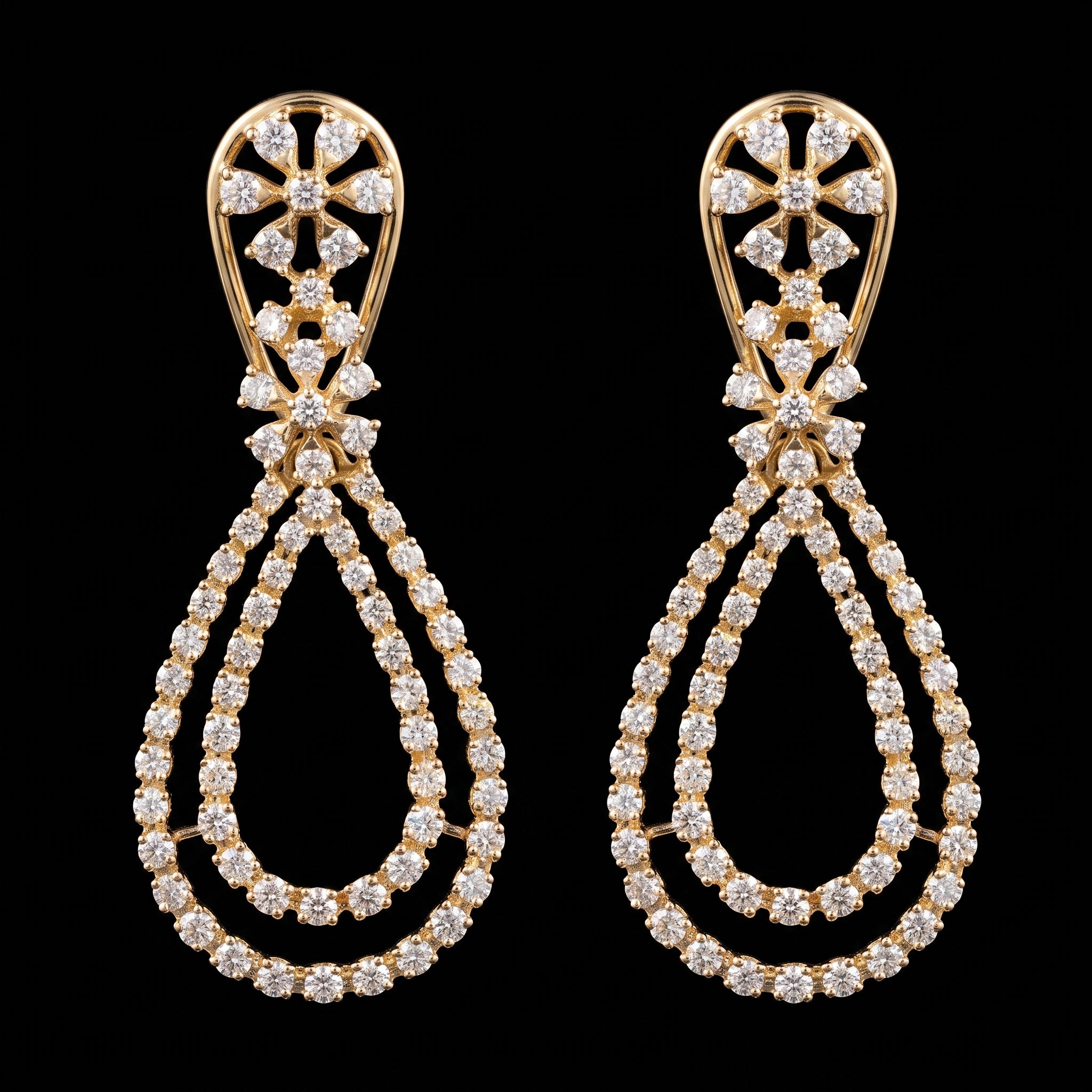 3.23Ct of Long Earring With the Purity of 14K