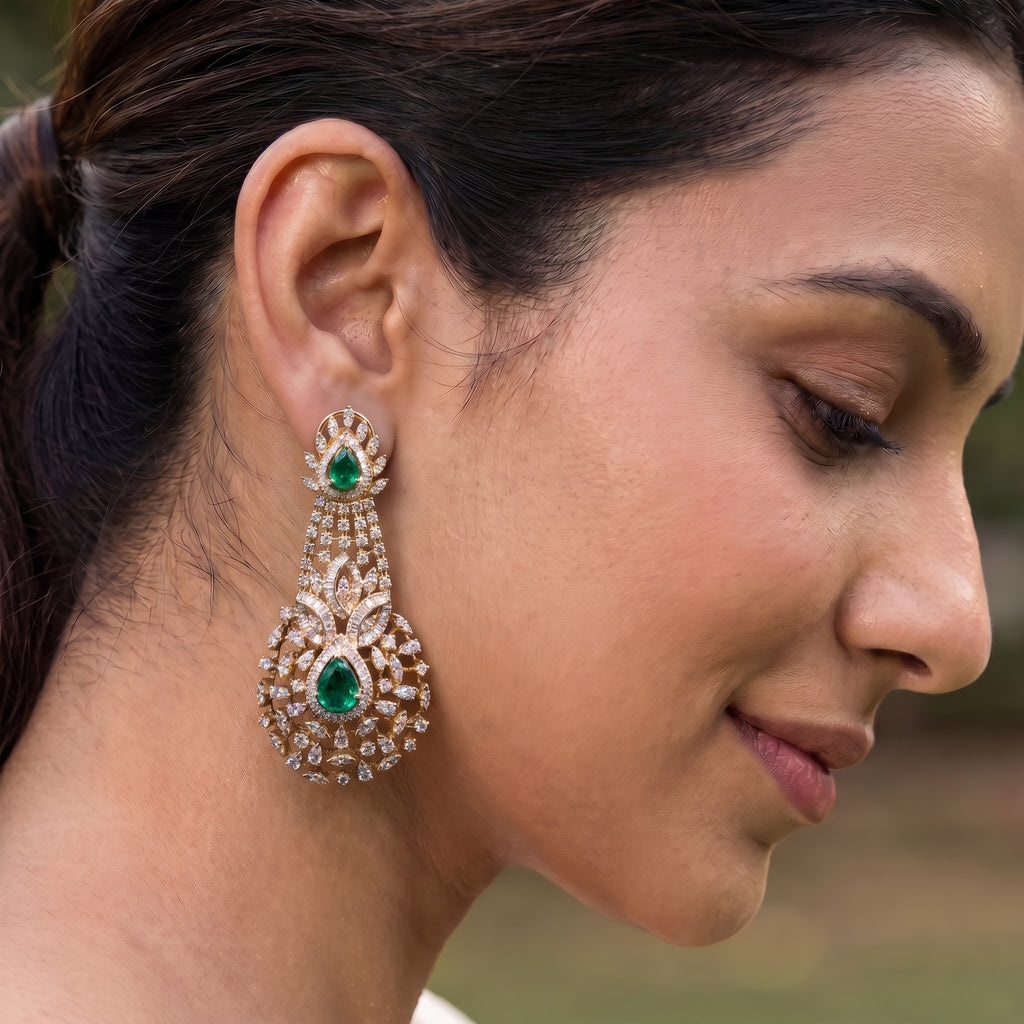 10.21Ct of Long Earring With the Purity of 14K