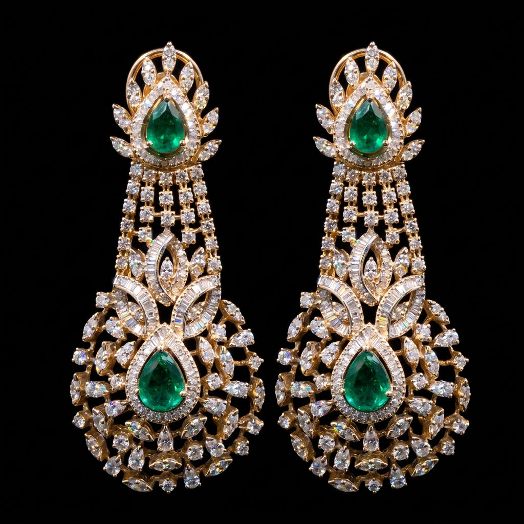 10.21Ct of Long Earring With the Purity of 14K