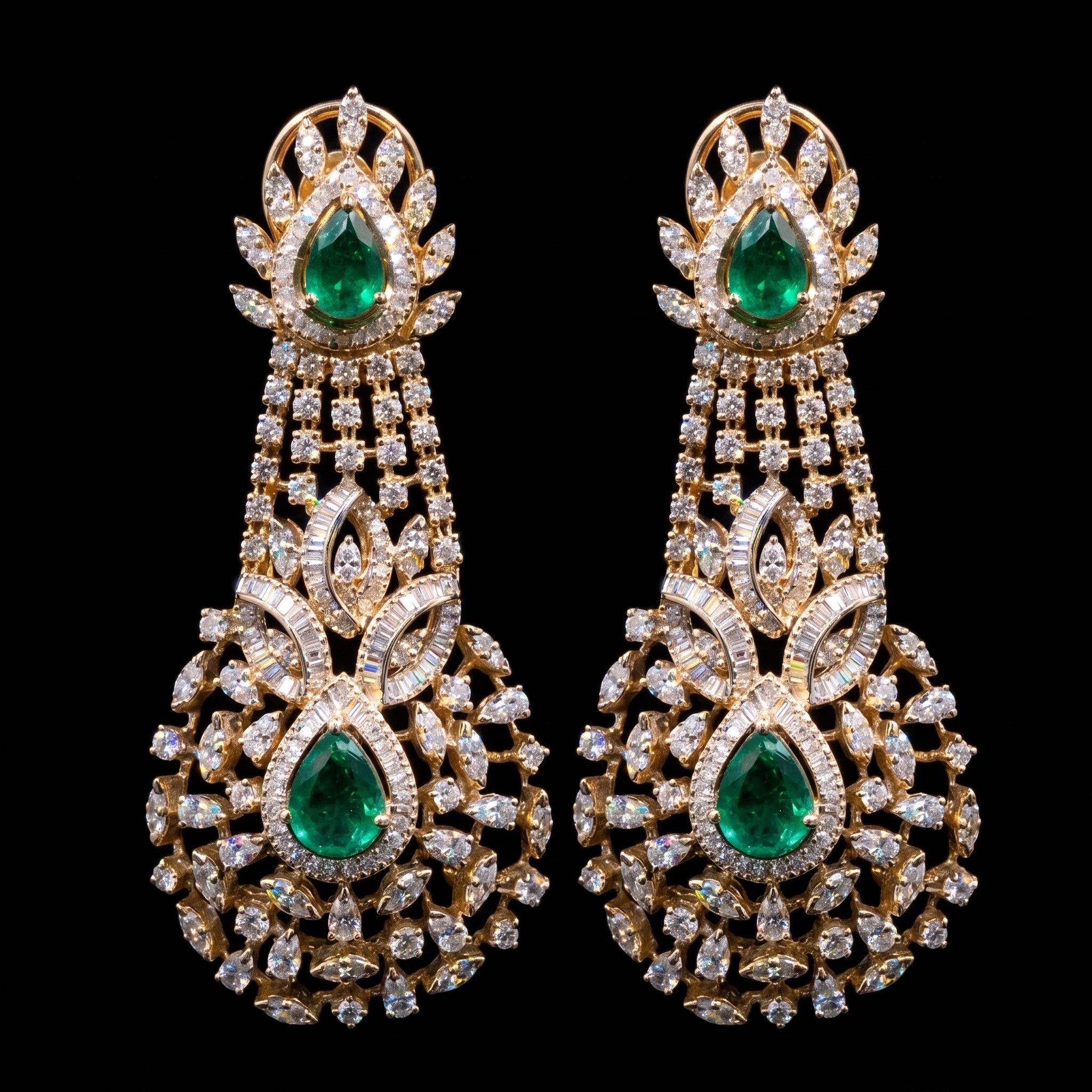 10.21Ct of Long Earring With the Purity of 14K