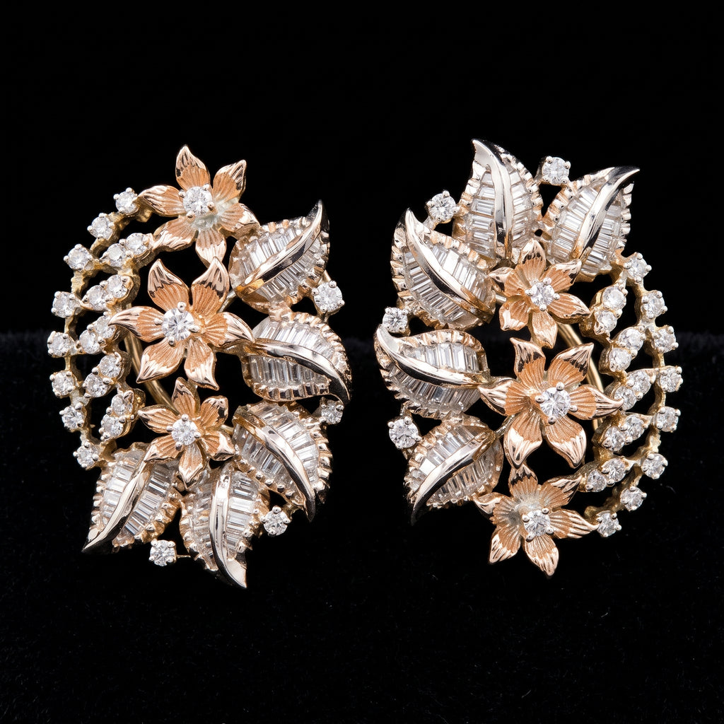 2.53Ct of Long Earring with the Purity of 14K
