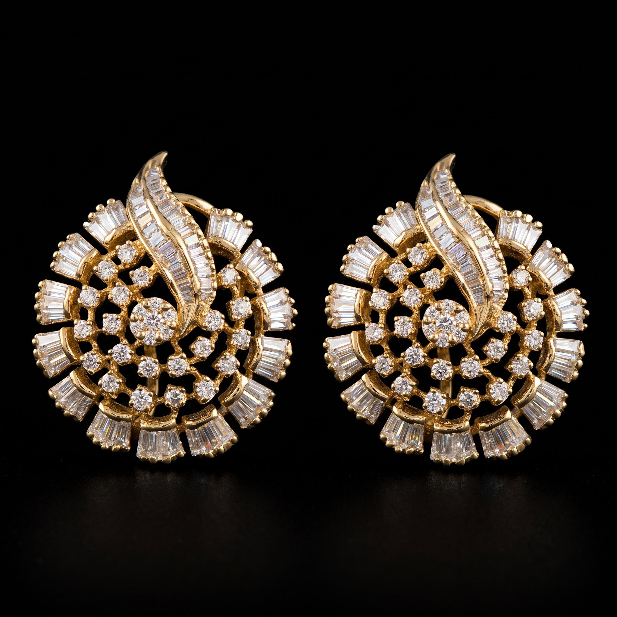 3.1Ct of Long Earring with the Purity of 14K