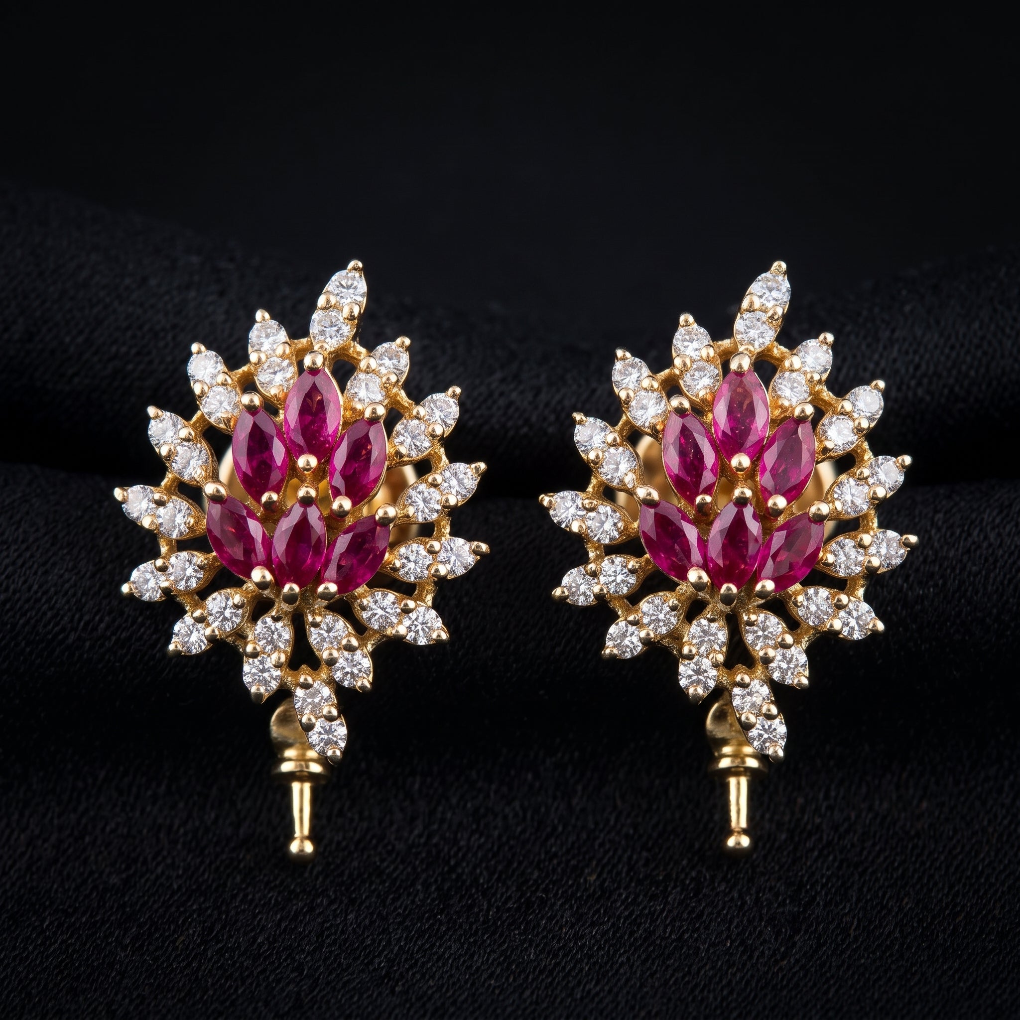 2.15Ct of Long Earring with the Purity of 14K