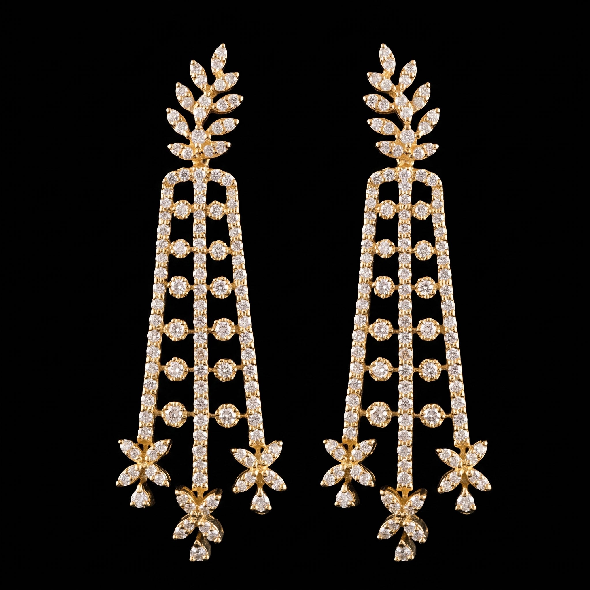 2.56Ct of Long Earring with the Purity of 14K