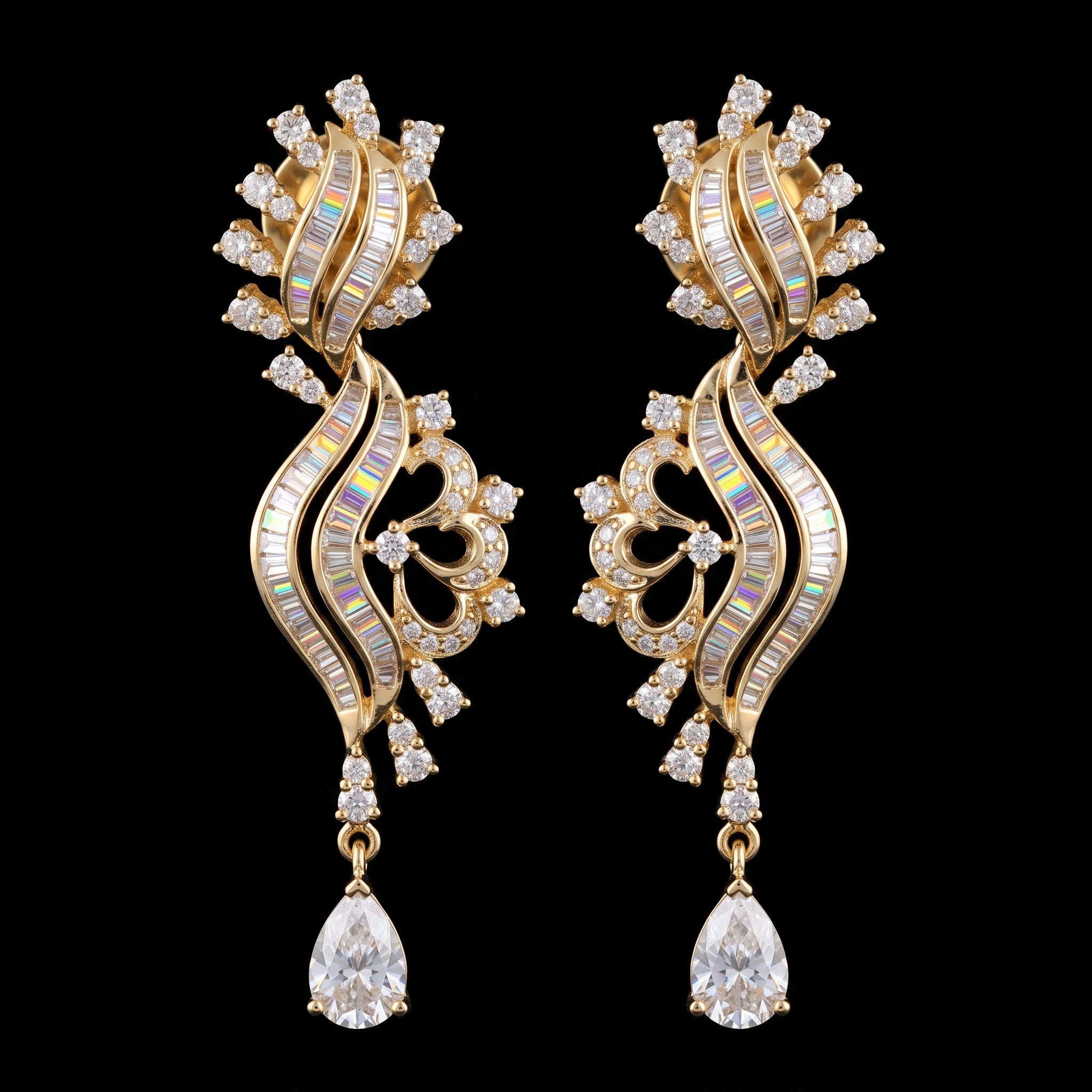 2.1Ct of Long Earring with the Purity of 14K