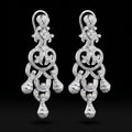 3.84Ct of Long Earring with the Purity of18K