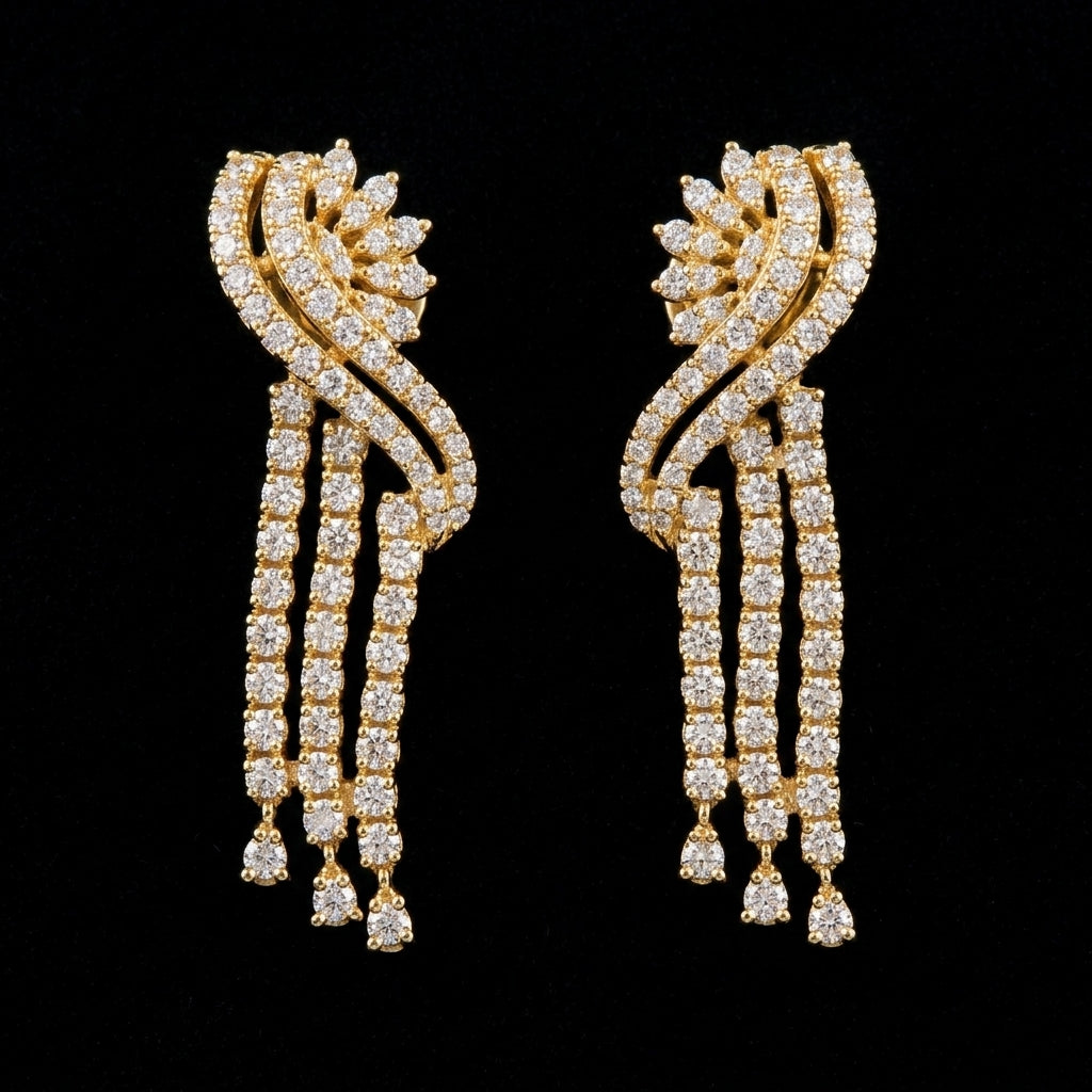 2.54Ct of Long Earring With Purity of 14K