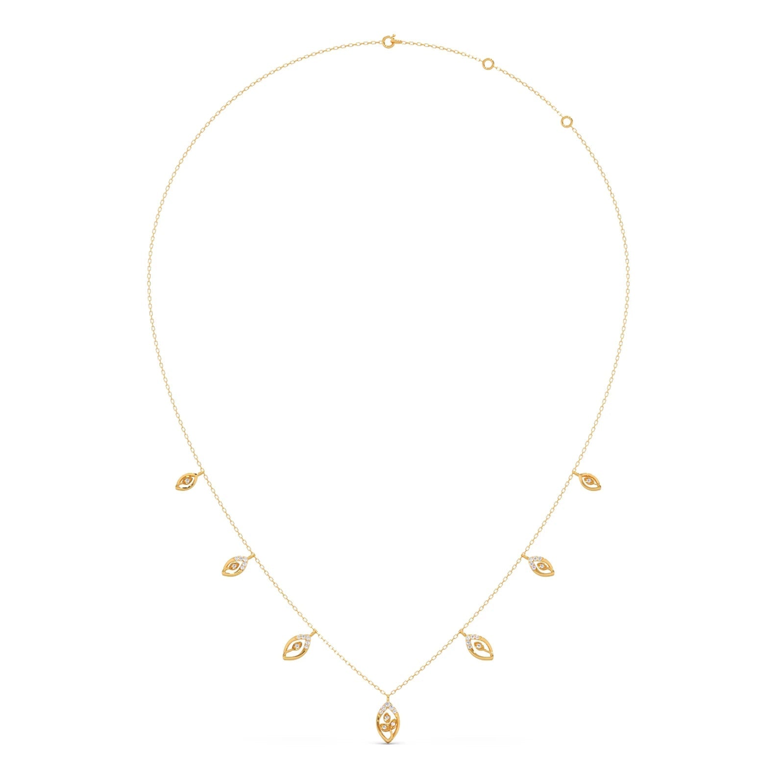 6.8ct Round Necklace Purity of 14KT