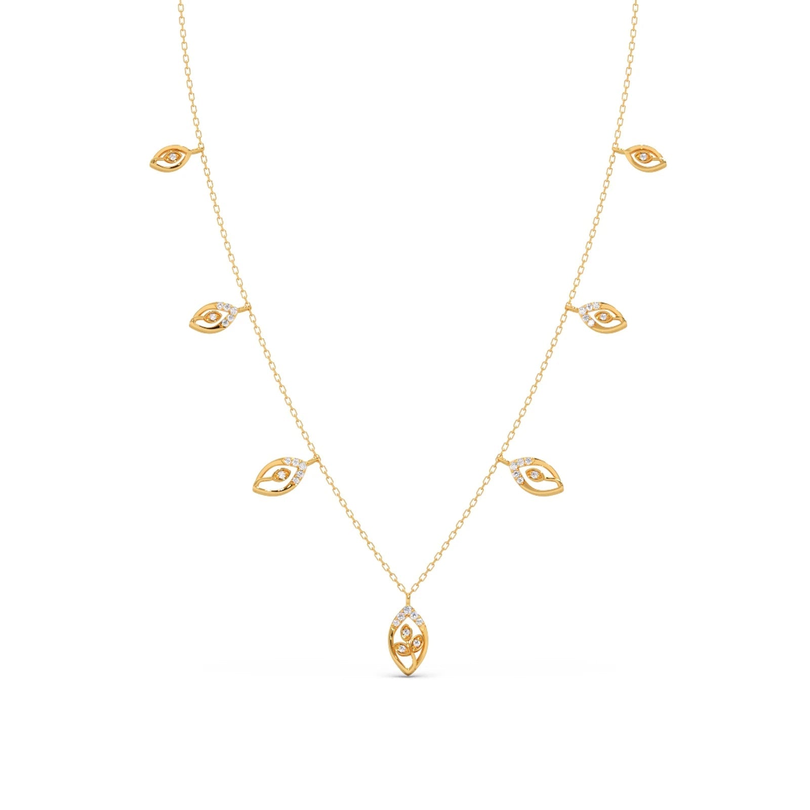 6.8ct Round Necklace Purity of 14KT