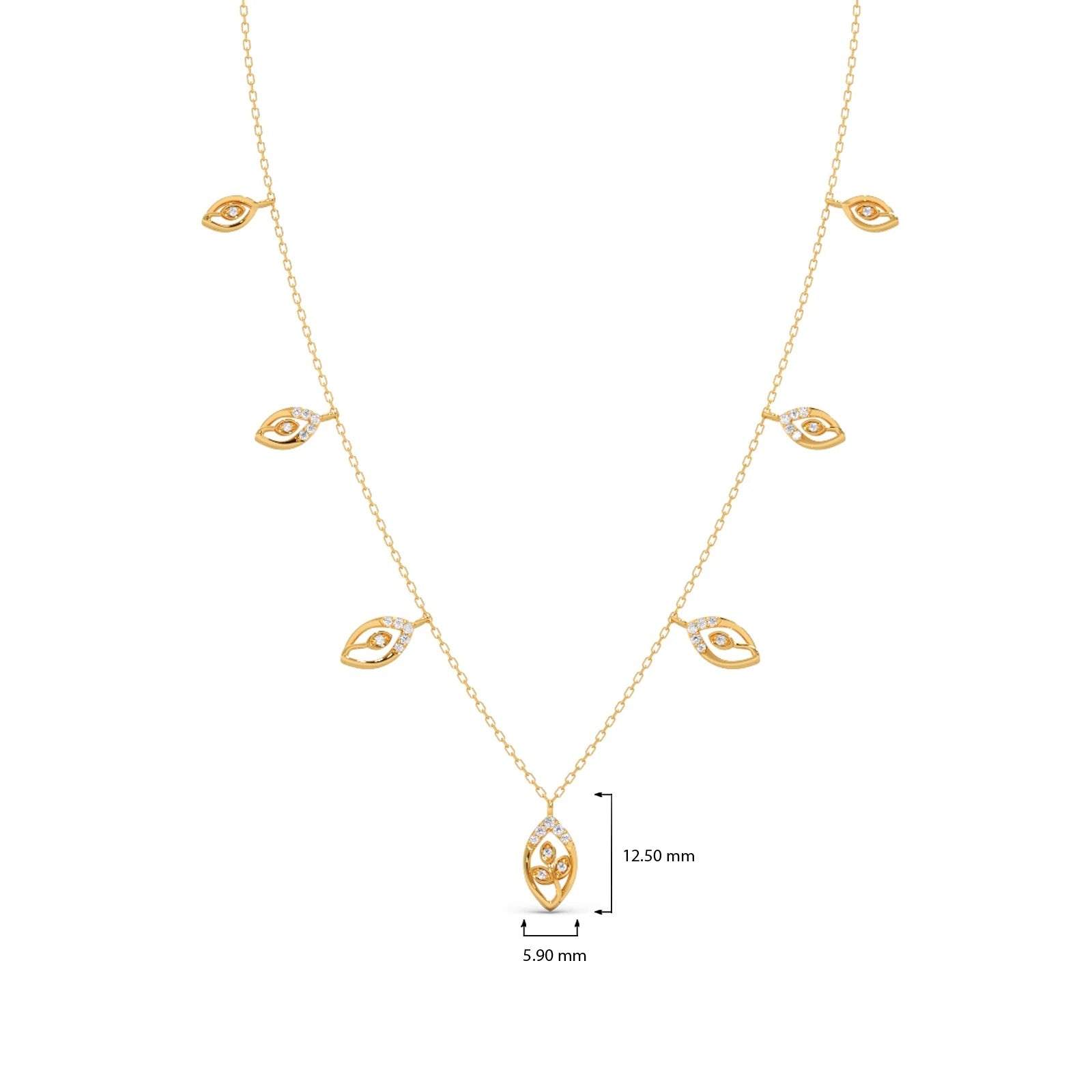 6.8ct Round Necklace Purity of 18KT