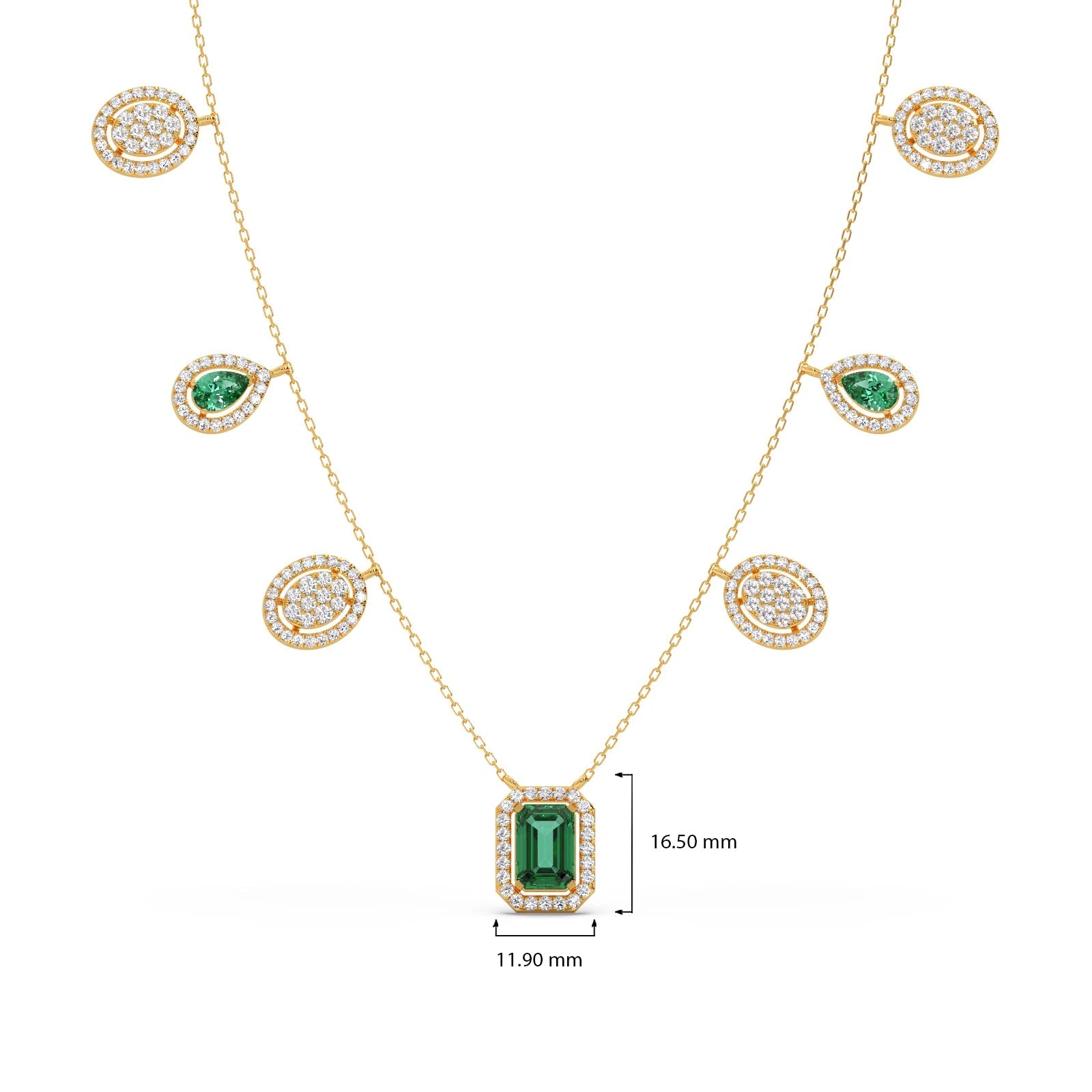 311.6ct Round Necklace Purity of 14KT