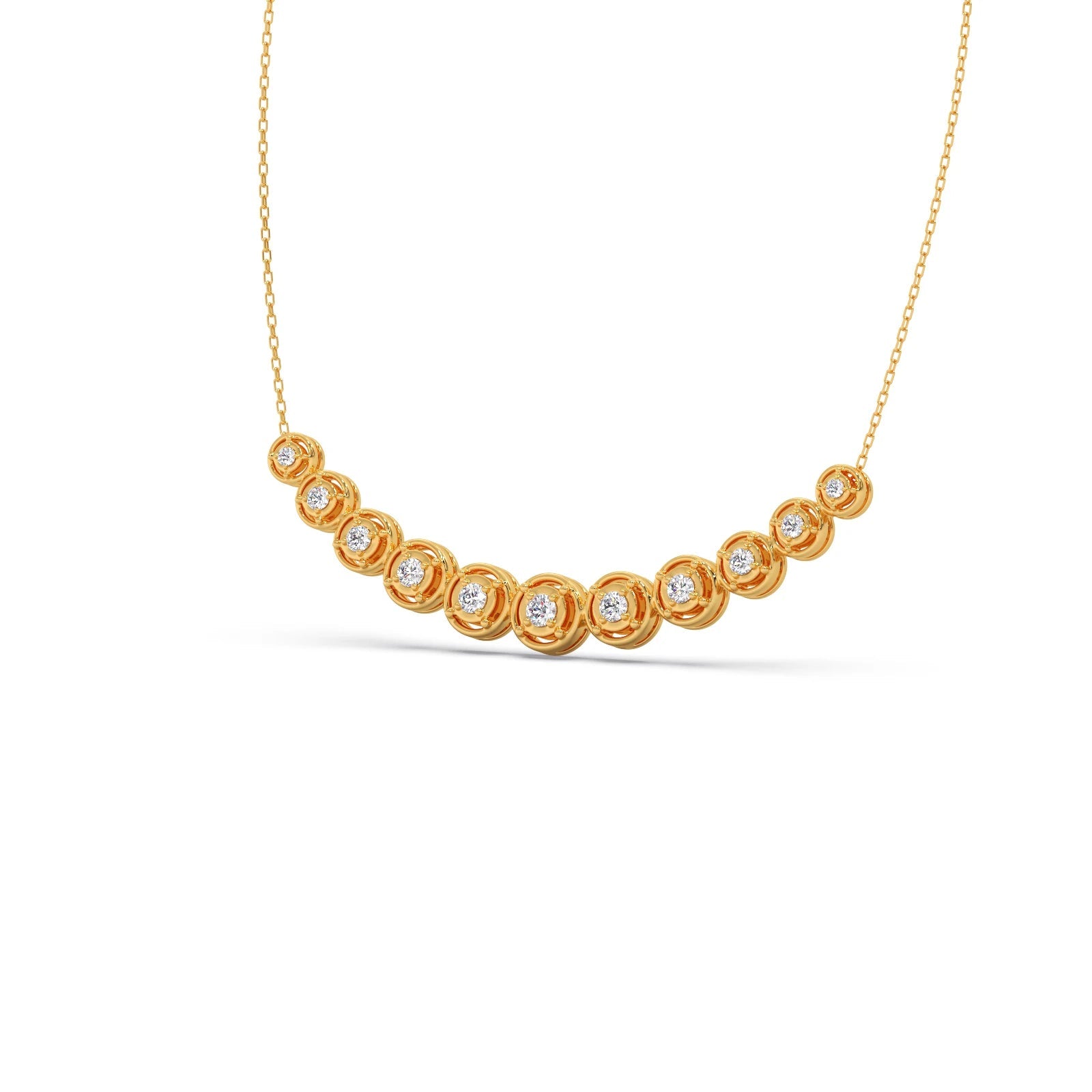 5.17ct Round Necklace Purity of 14KT