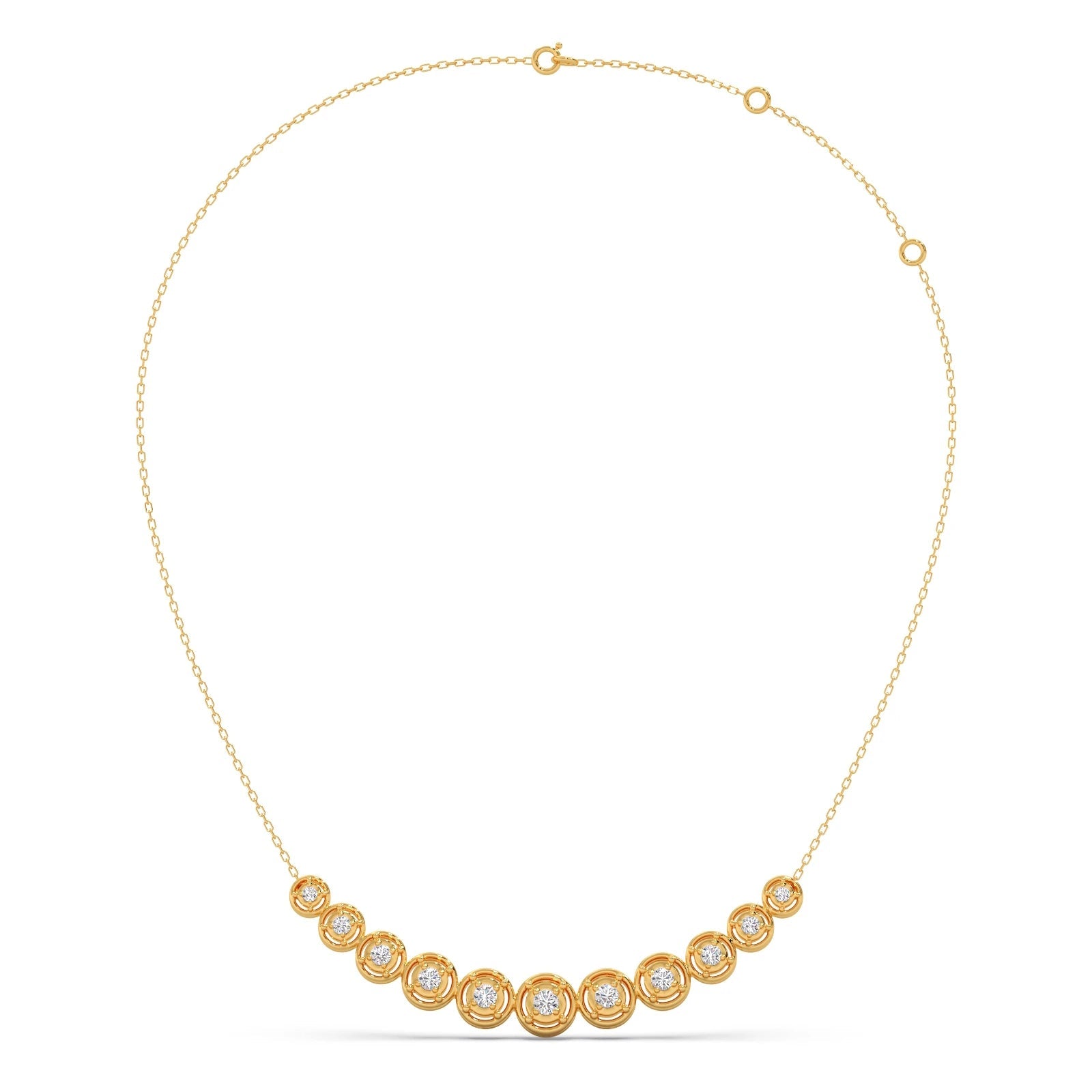 5.17ct Round Necklace Purity of 14KT