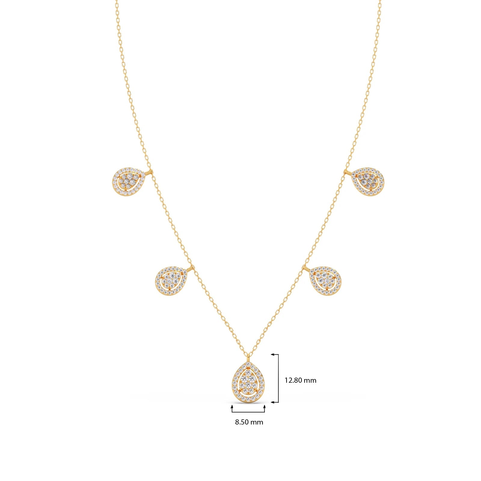 149.8ct Round Necklace Purity of 14KT