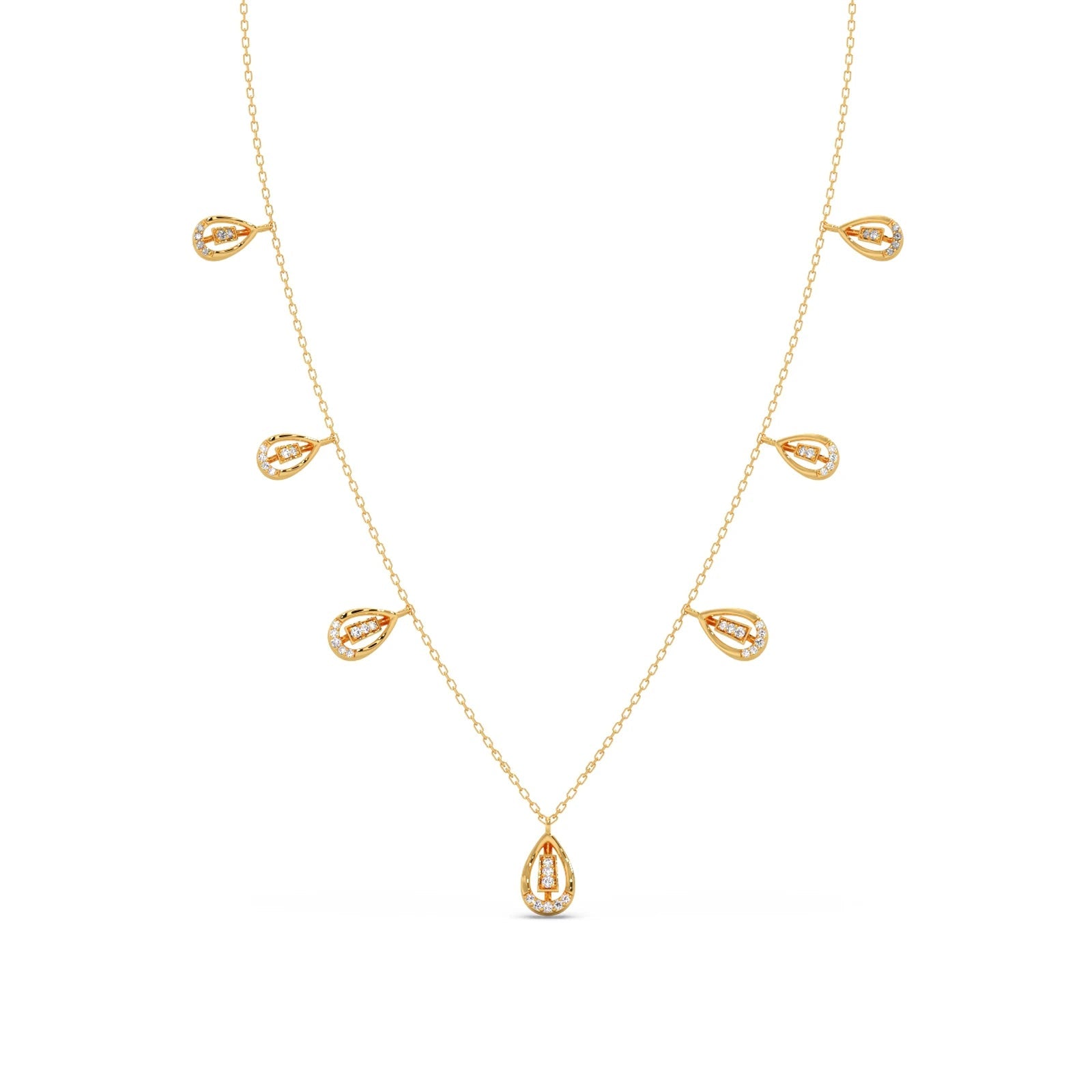 10.56ct Round Necklace Purity of 14KT