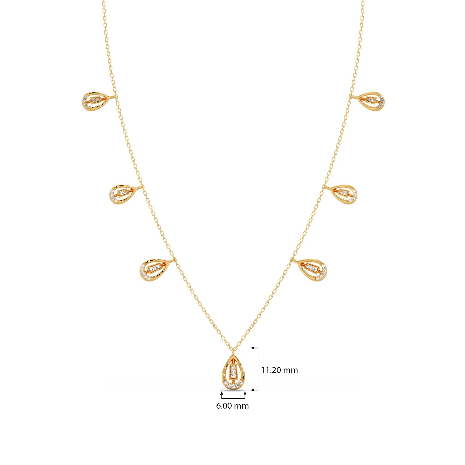 10.56ct Round Necklace Purity of 14KT