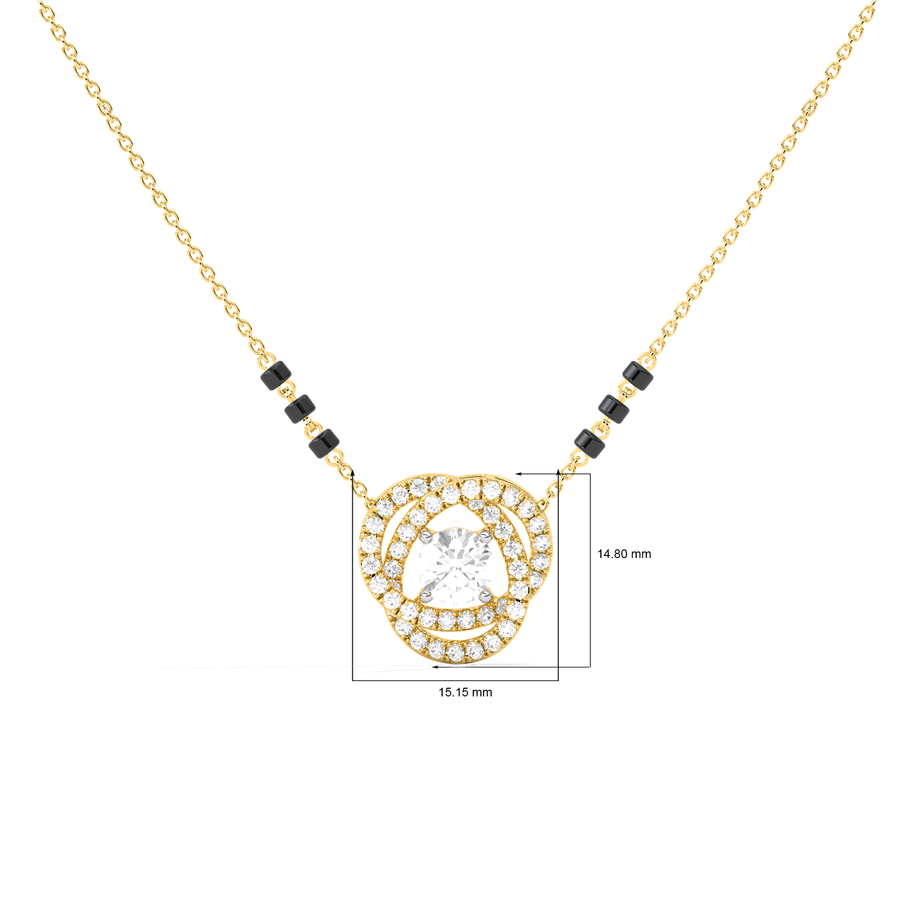 57.6ct Round Necklace Purity of 14KT