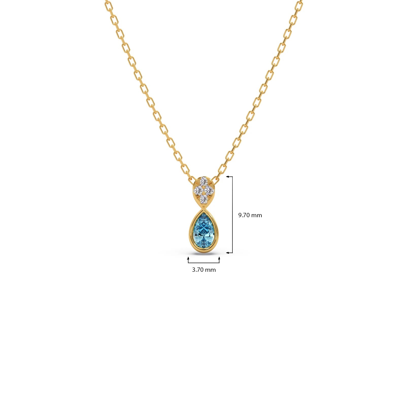 0.12ct Round Necklace Purity of 14KT
