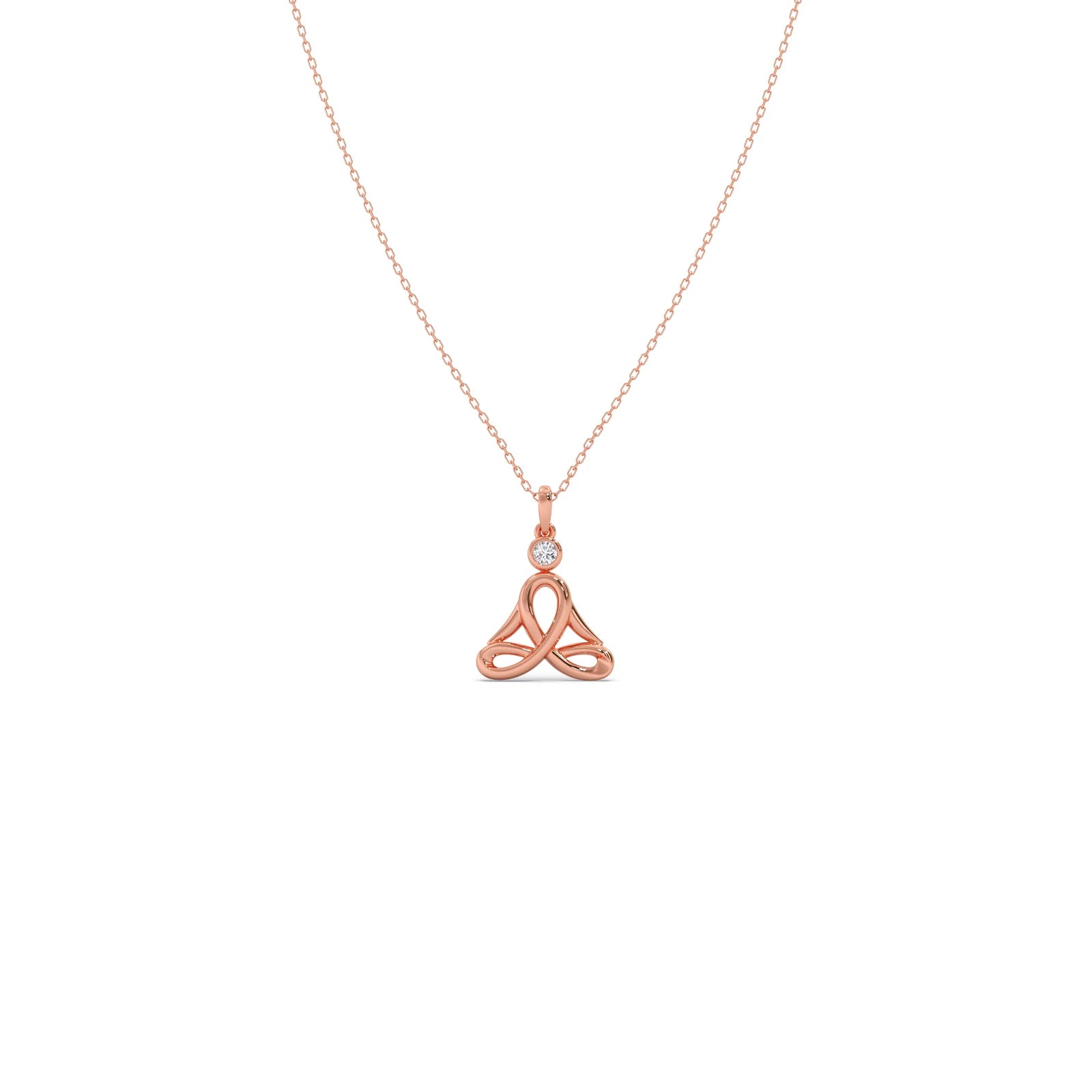 0.1ct Round Necklace Purity of 14KT