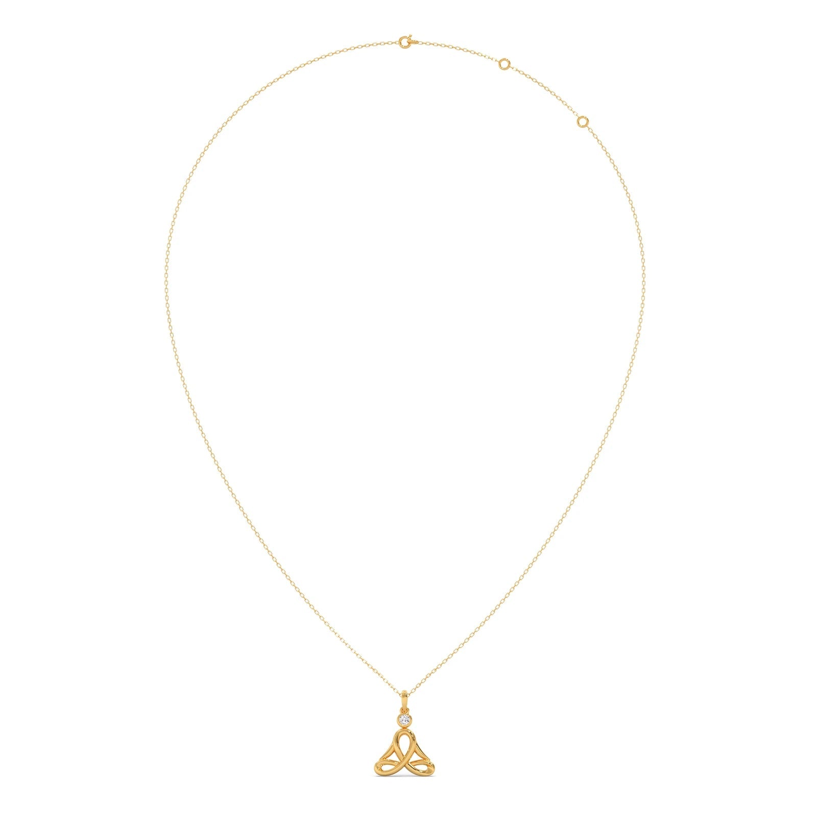 0.1ct Round Necklace Purity of 14KT