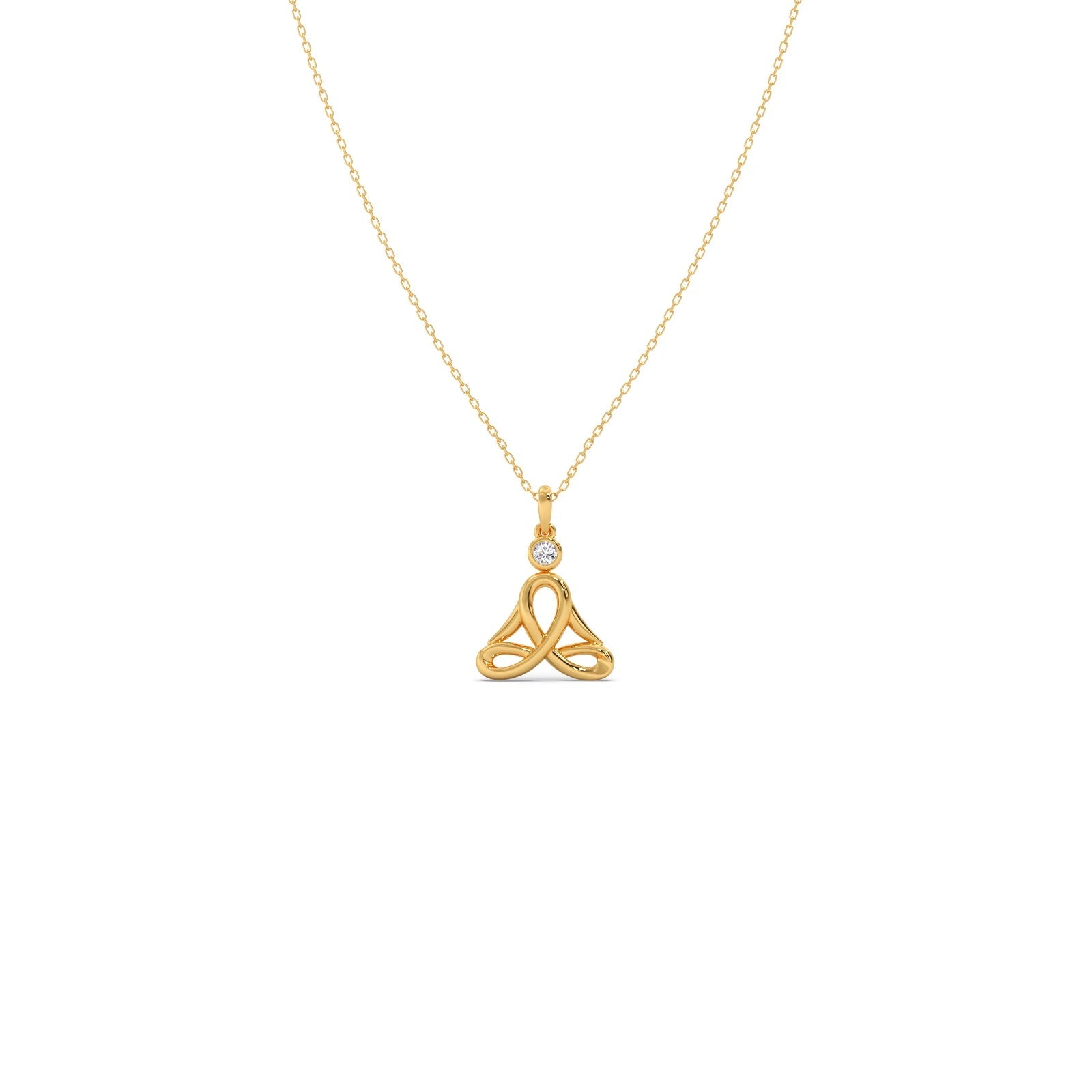 0.1ct Round Necklace Purity of 18KT