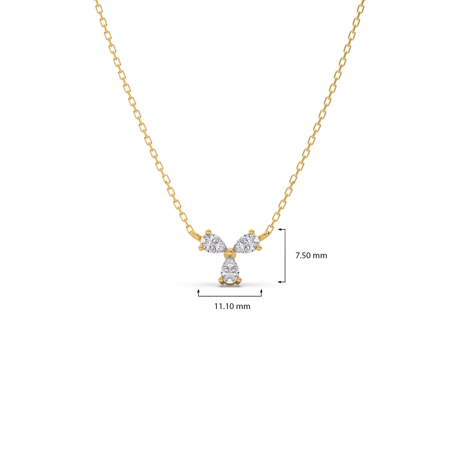 0.81ct Pear Necklace Purity of 14KT