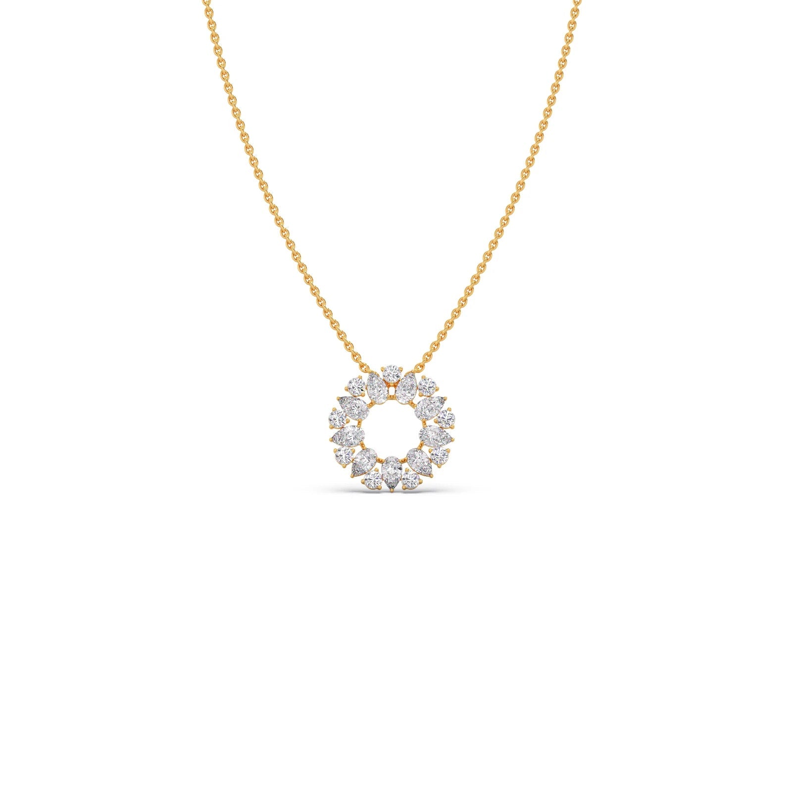 78.48 Pear, Round Necklace Purity of 14KT