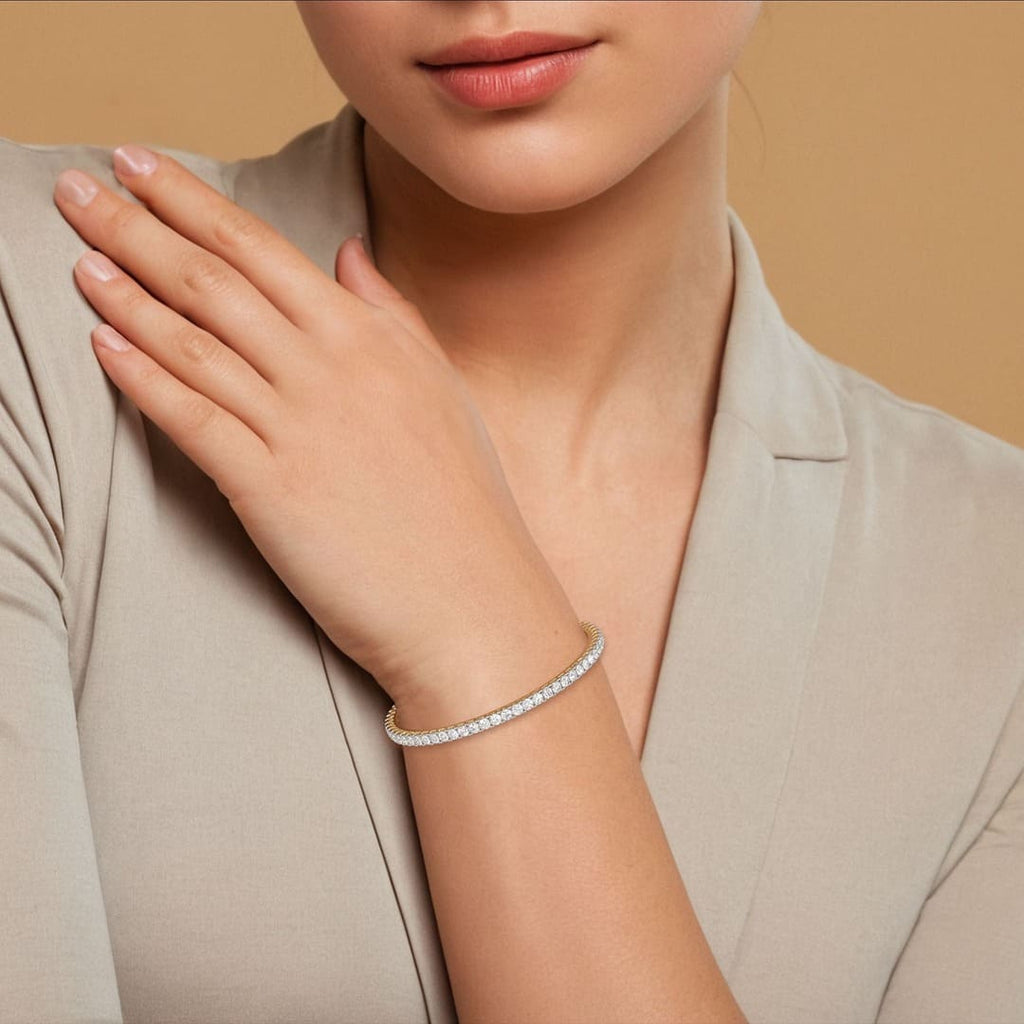 6.30 Ct Bracelets Brilliant Round 18Kt Gold