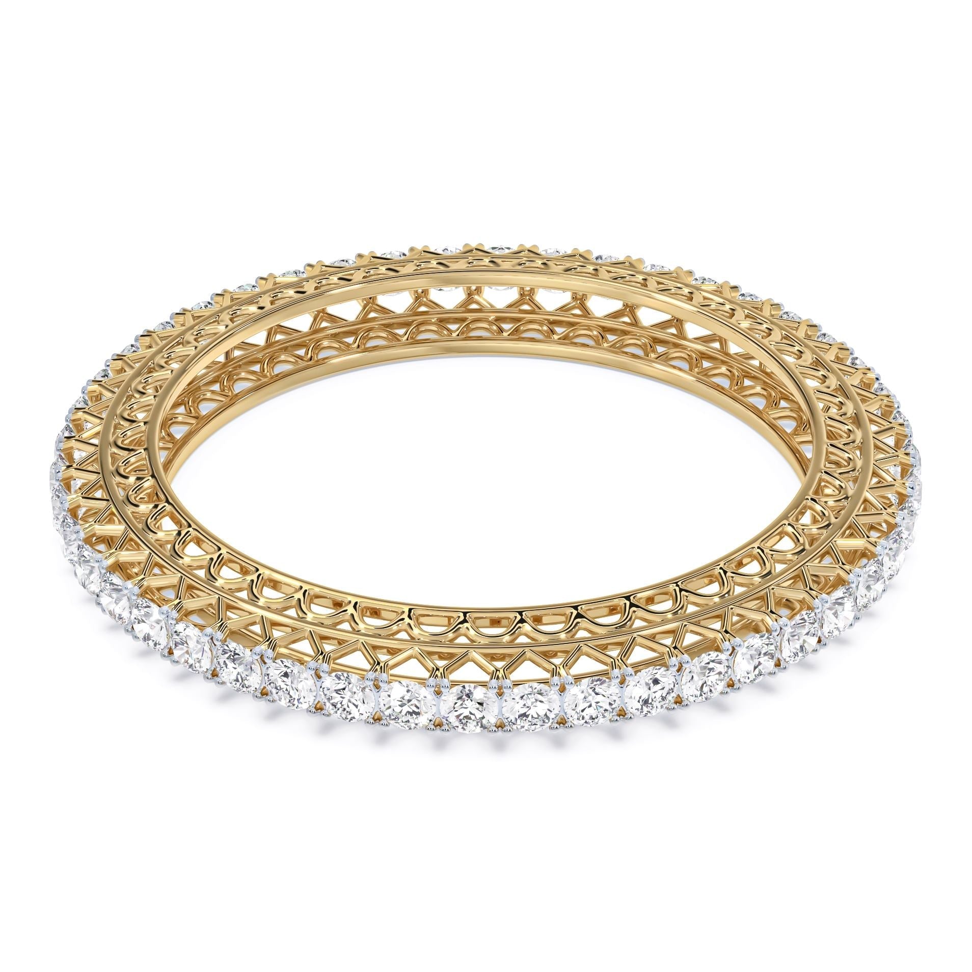 22.50 Ct Bracelets Brilliant Round 18Kt Gold