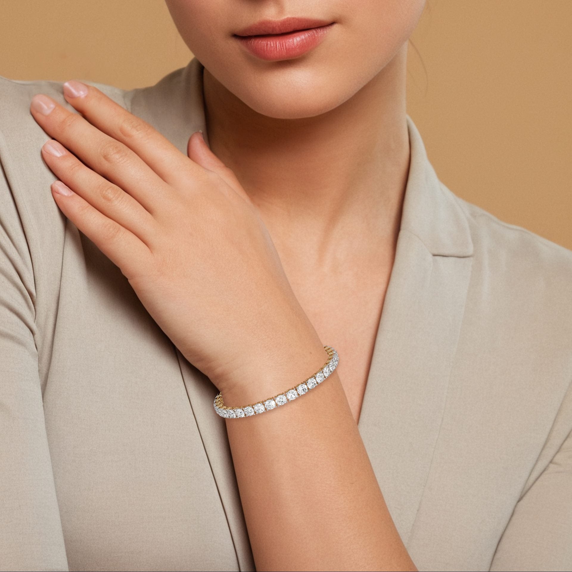 0.50 Ct Bracelets Brilliant Round 18Kt Gold