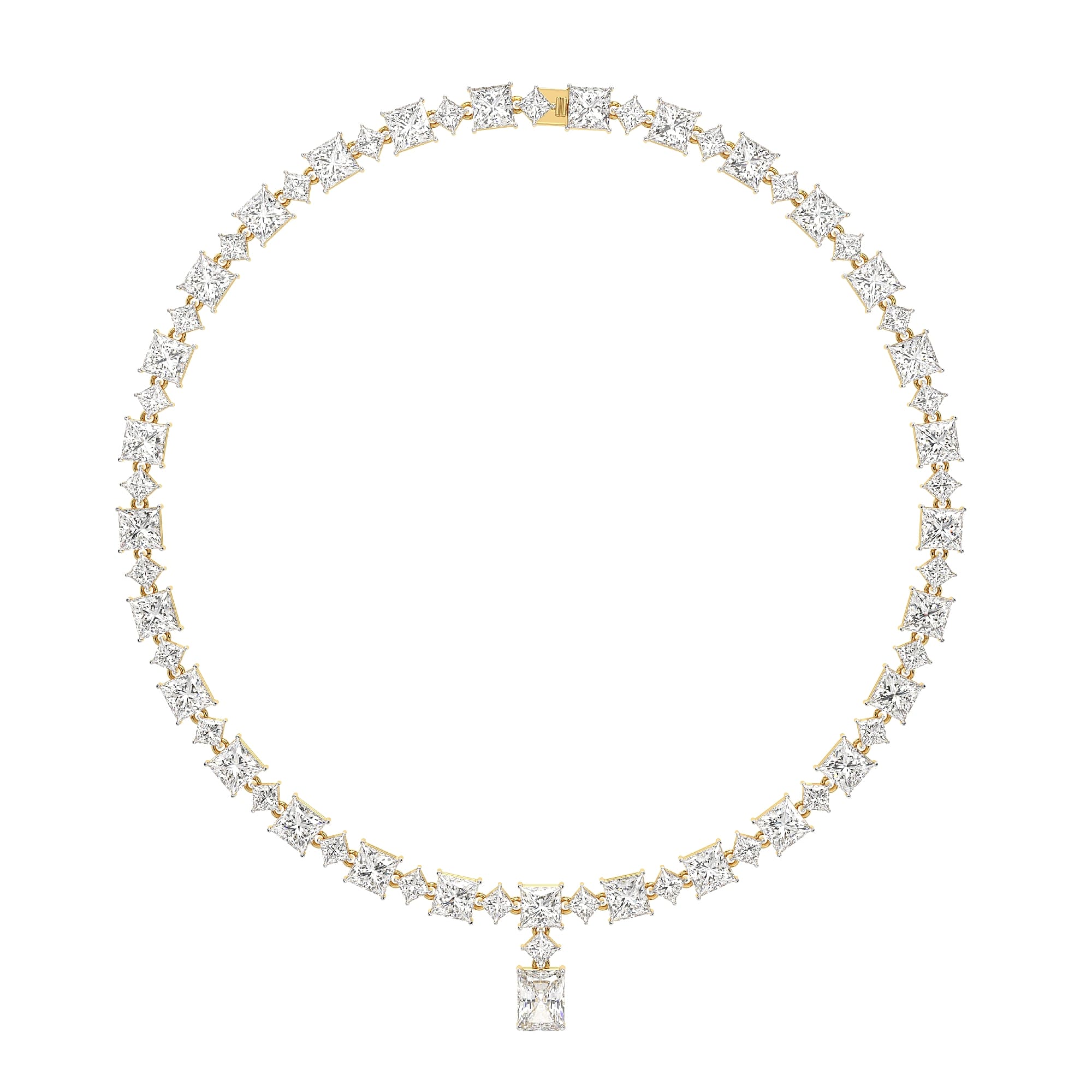 78.50 Ct Pendants Princess Cut 18Kt Gold