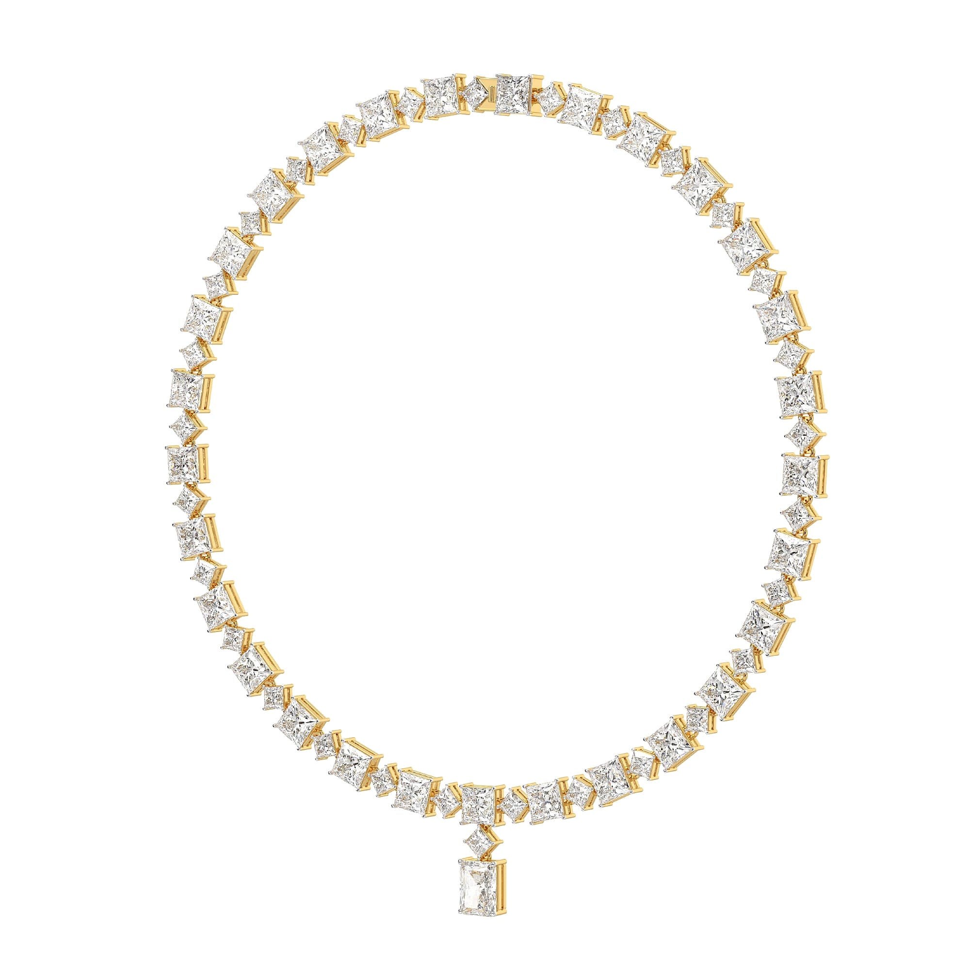 78.50 Ct Pendants Princess Cut 18Kt Gold