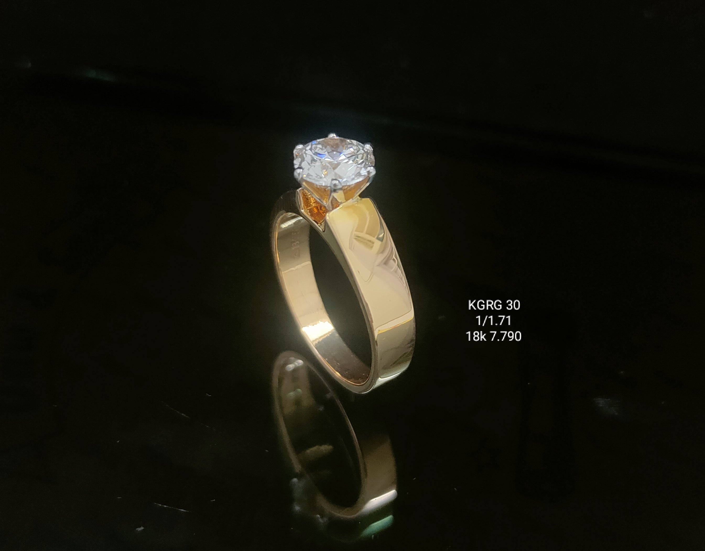 1.71Ct RING solitaire diamonds 18K